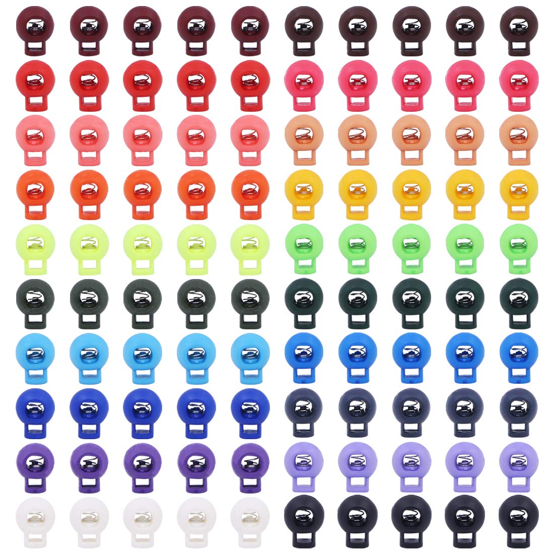 Bloque Lacets Ajustable Bouchons Cordon élastique - 10 Pièces - Plastique PP - Pour Lacets, Cordons De Serrage - 19mm Bouchon Cordon Plastique