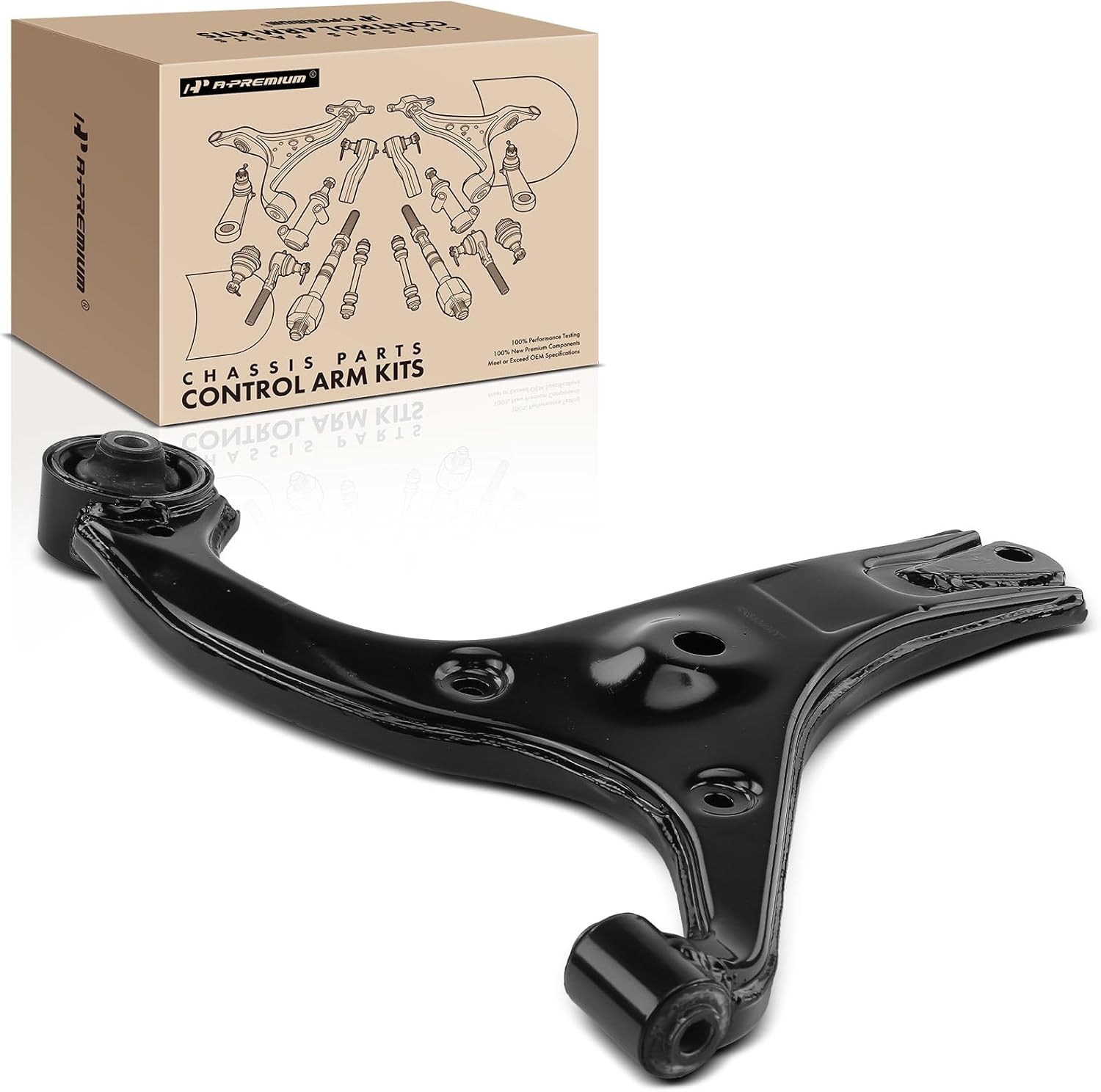 A-Premium Front Left Lower Control Arm, with Bushing, Compatible with Hyundai Accent 2006-2011, Kia Rio 2006-2011, Rio5 2006-2011