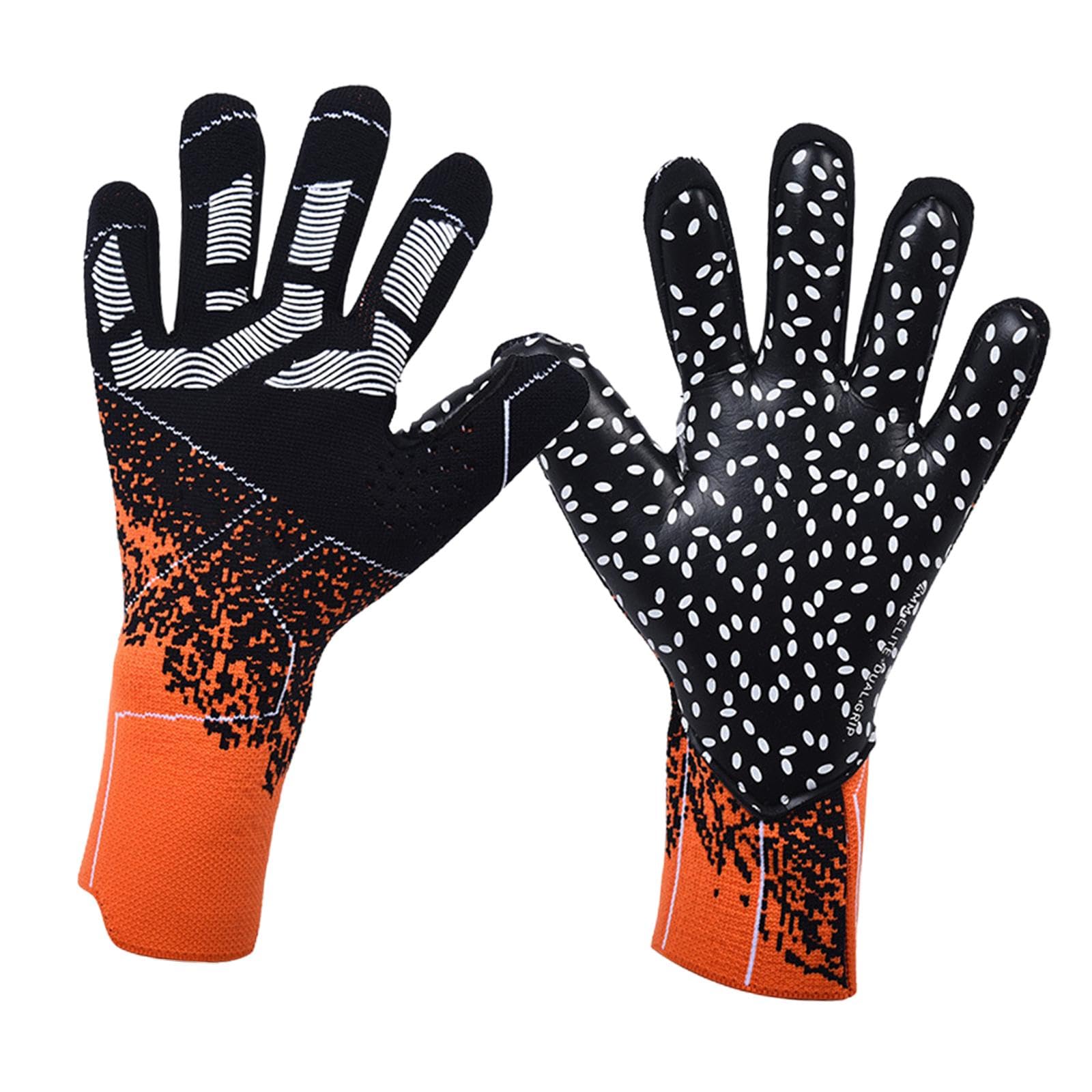 bnf Football Goalkeeper Gloves Thickened High Performance Sport Goalie Gloves Orange and Black | Sporting Goods | Team Sports | Soccer | Clothing, Shoes & Accessories | Gloves-image-13