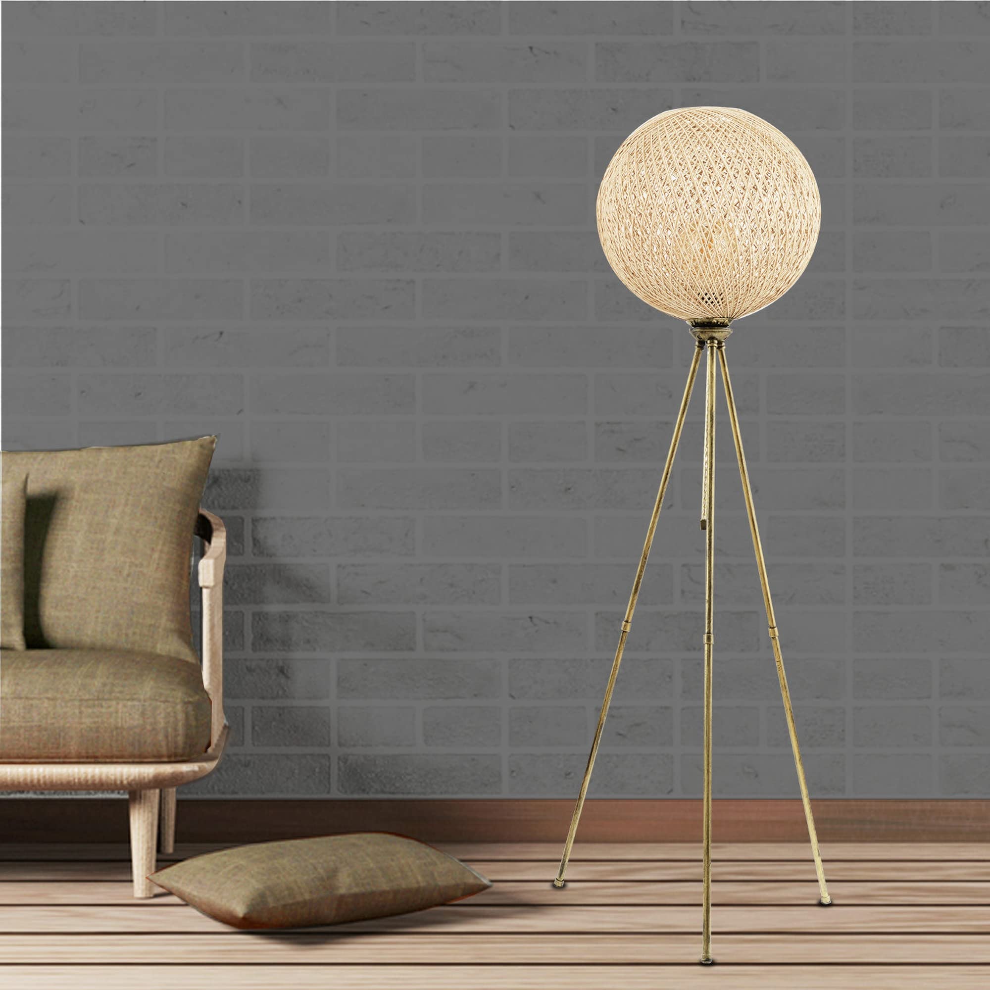 Lampadaire structure mdf multicolore au design géométrique et finitions soignées