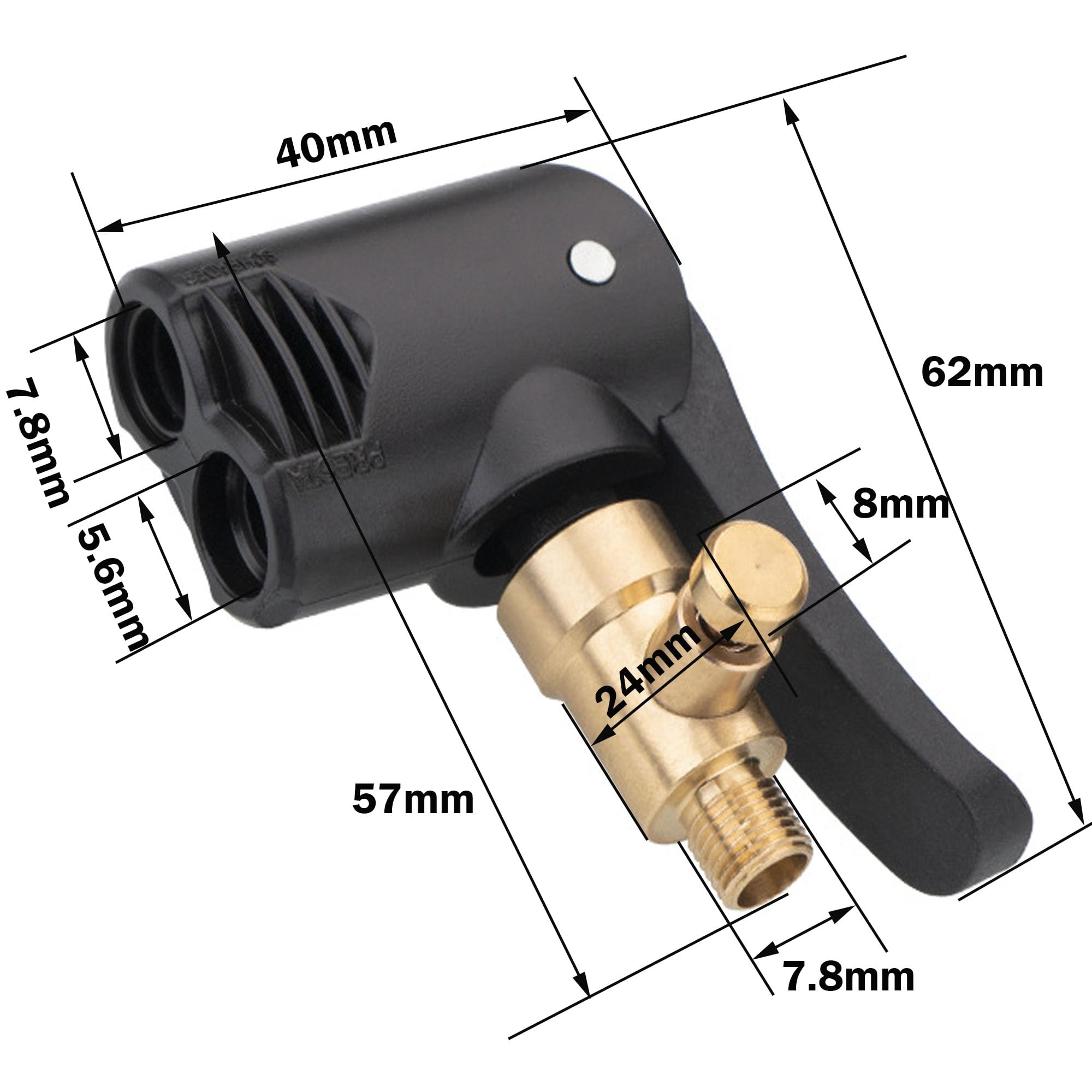 YUEMING 2szt Adapter do pompowania opon elementami, amerykański i francuski standard wtyczka dźwigniowa, przyłącze zaworu, adapter do pompek, adapter do samochodu, motocykla, roweru