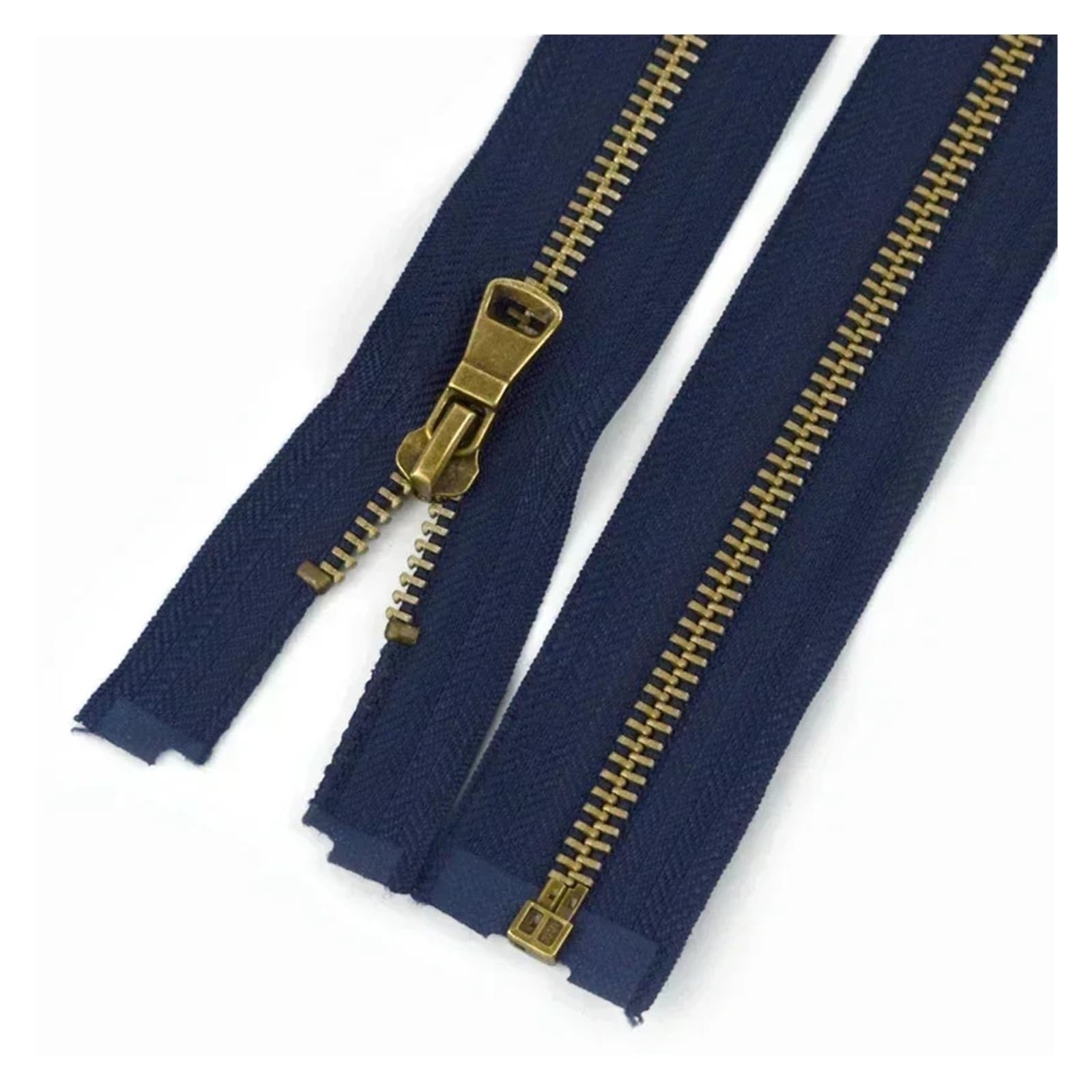 Cremalleras metálicas de bronce, 2-10 Uds., 5#, 40-80cm, cremallera de extremo abierto for coser ropa, cremalleras for prendas, chaquetas
