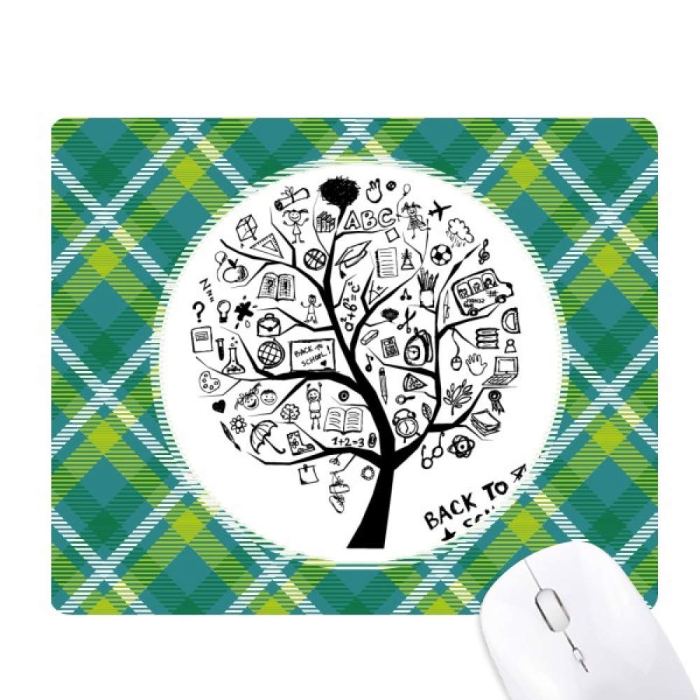 Tapis de souris silhouette arbre bureau design pixel graffiti vert école - 6