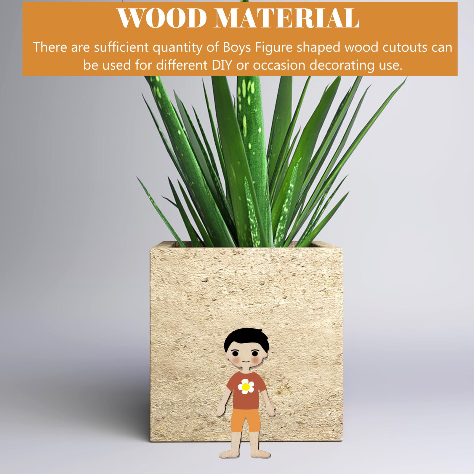 COHEALI DIY Boy Girl Slices 50pcs Cutout Unfinished People Shaped Craft Sticks Blank Wooden Slices for DIY Projects Wooden Figurine Embellishments - Image 3