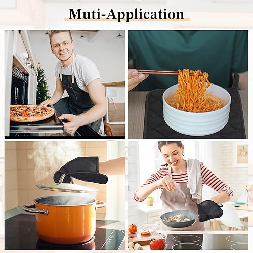 Miniatura 7 de Hoolerry 20 soportes de algodón para ollas de bolsillo para horno de cocina, soportes para ollas de 7 x 9 pulgadas, resistentes al calor, con bucles