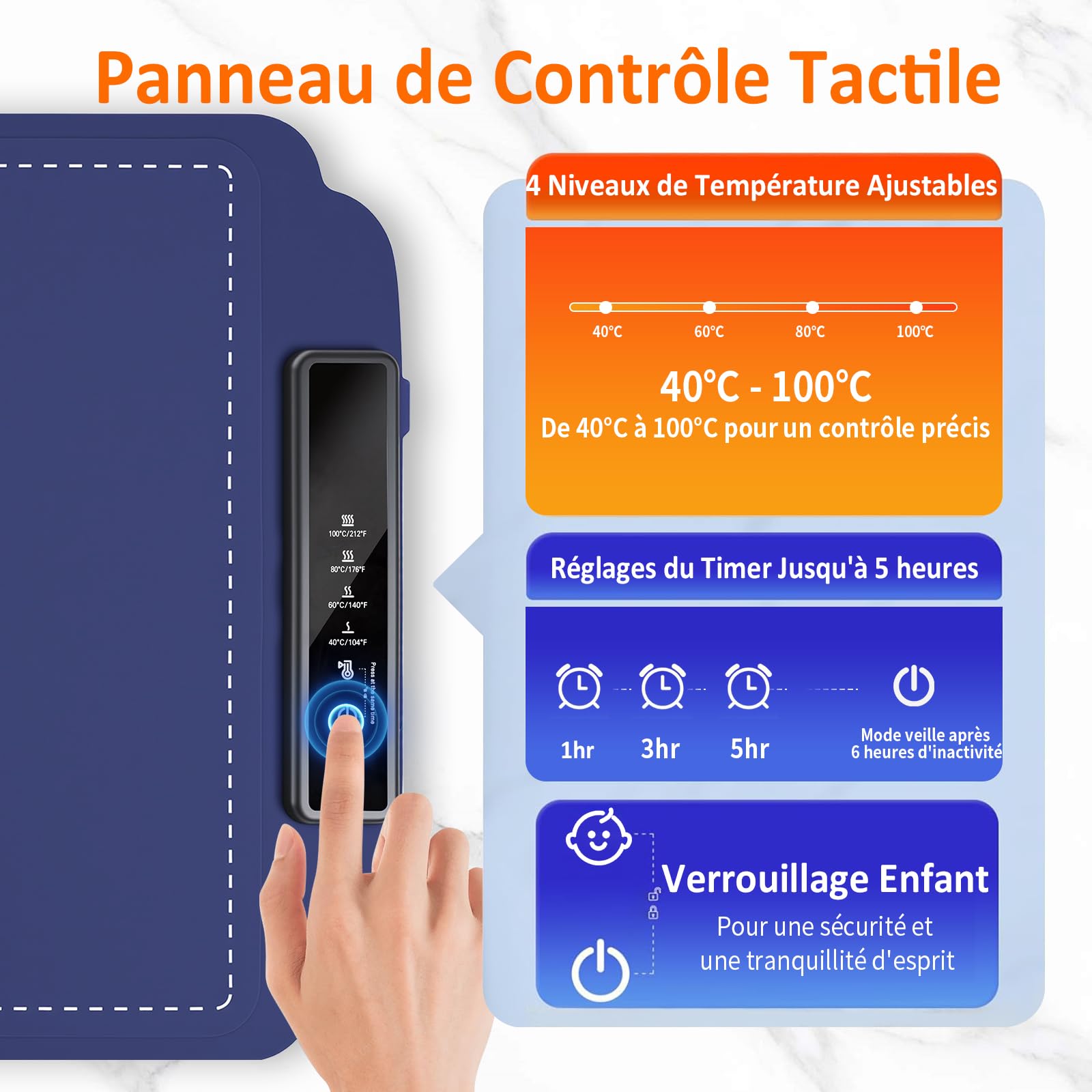 Chauffe Plat Électrique Plaque Chauffante Pliable Portable avec Température Réglable Chauffe Plat pour Aliments pour Fêtes, Buffets, Réunions de Famille, Chauffe-Assiette Alimentaire