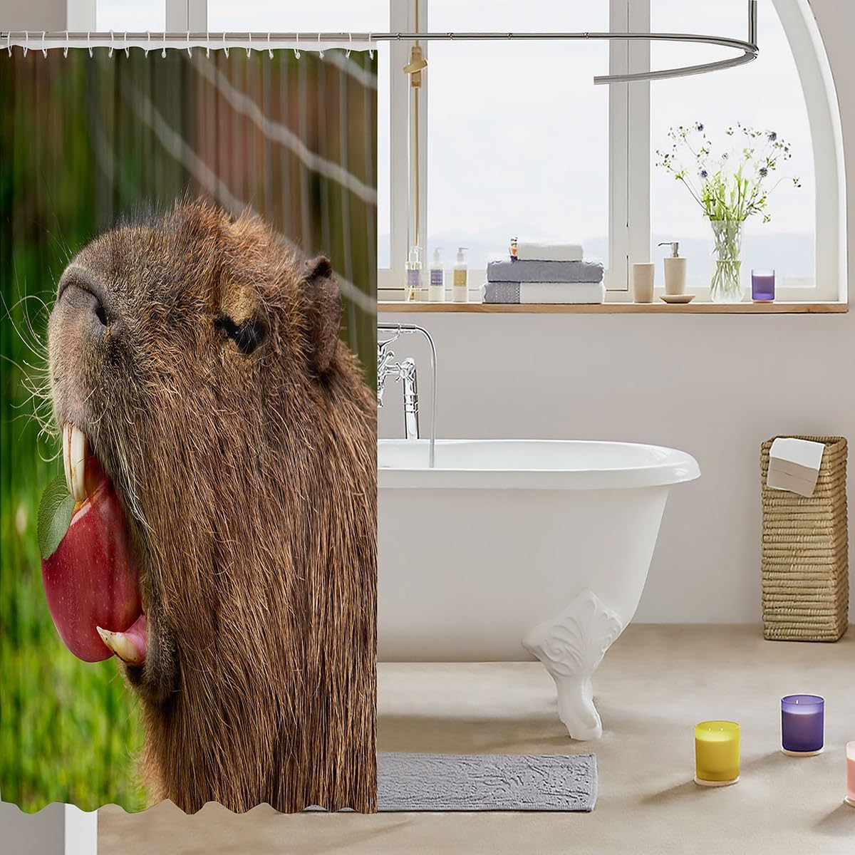 Capybara Badgordijn 182 cm B x 183 cm L Grappige