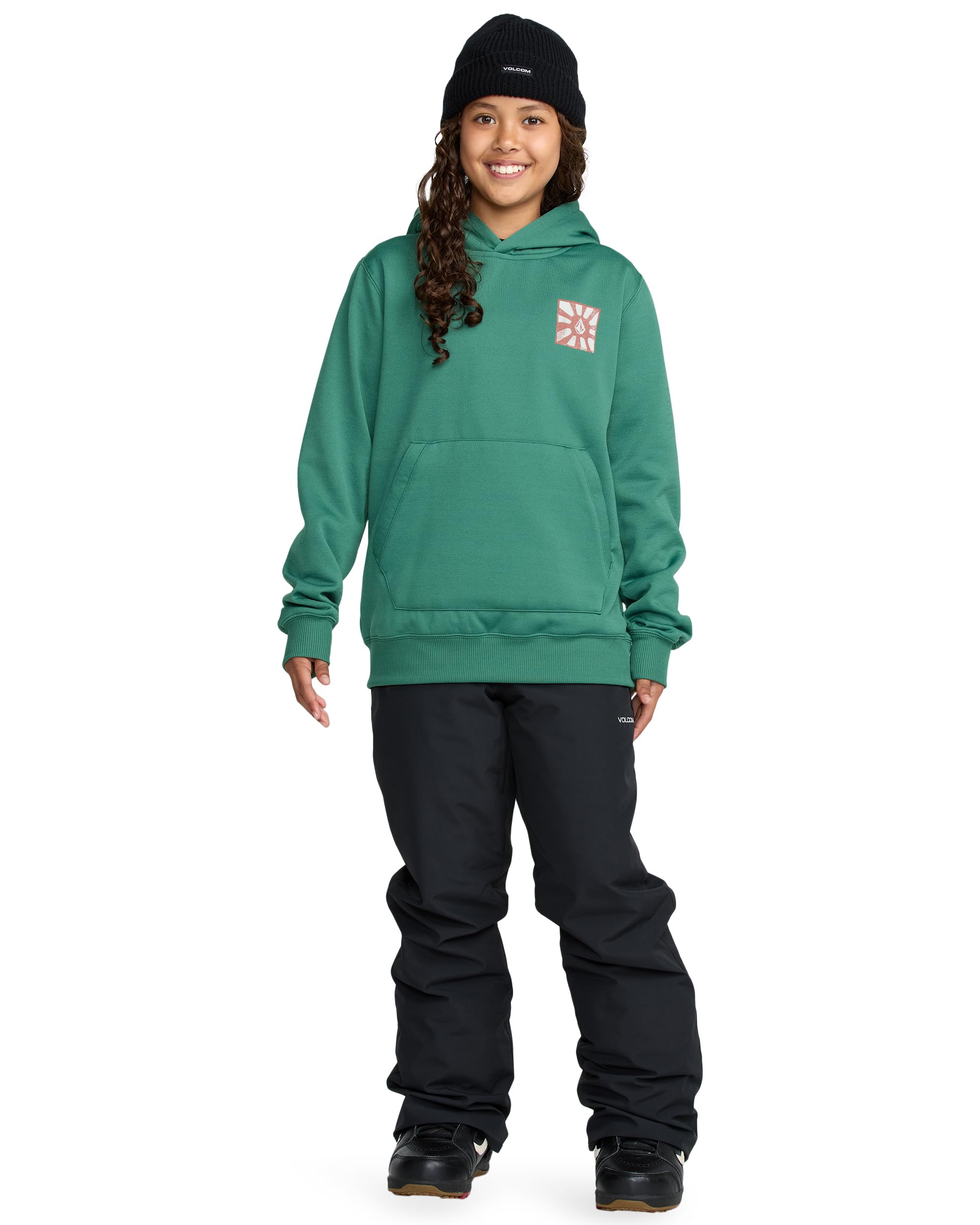 Volcom Felpa con Cappuccio Idrorepellente in Pile Unisex per Bambini