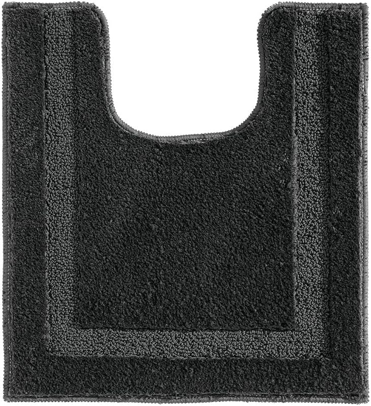Alfombra de baño de contorno de poliéster y microfibra de InterDesign - Spa negro