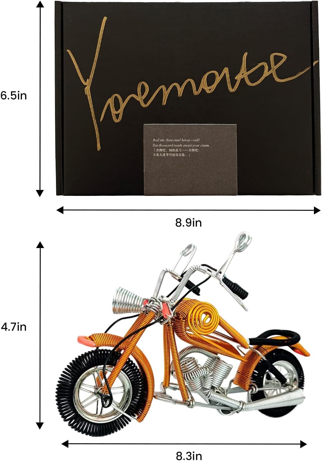 A Unique Valentine's Day Gift for Husbands and Boyfriends: A Hand-Woven Aluminum Wire Motorcycle, A Custom-Made Woven Motorcycle Model (Crafted by Artisans, not Mass-Produced).