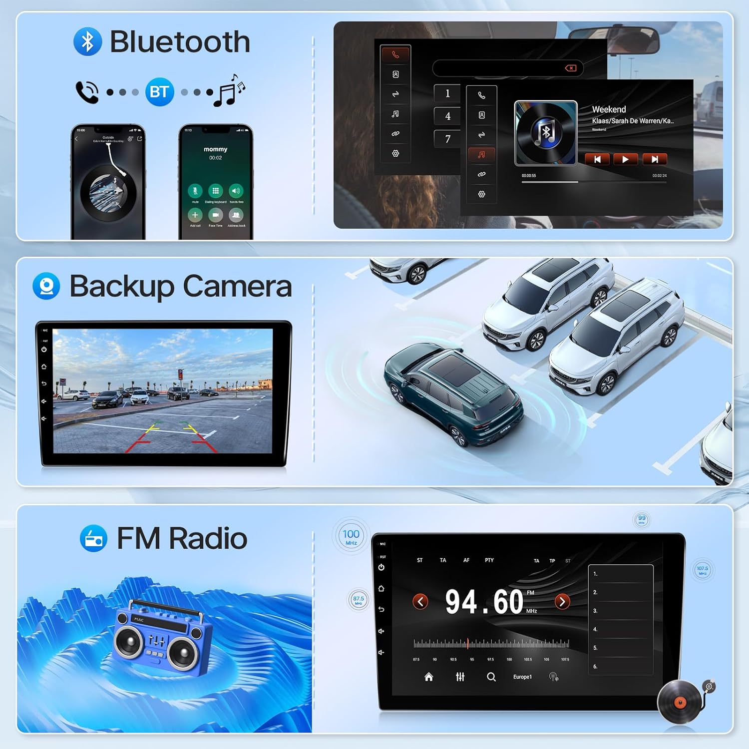Leadfan Car Stereo for Toyota Tacoma 2005-2015 Wireless CarPlay Android Auto, 9 Inch Touchscreen Radio for Tacoma Bluetooth GPS Navigation Head Unit with FM/WiFi/SWC Backup Camera, Fit J.B.L Version