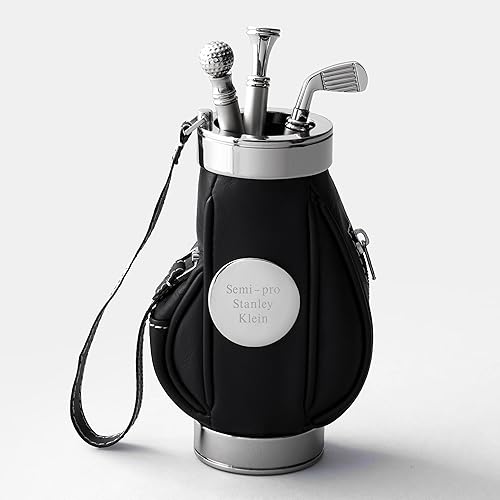 Miniatura 2 de THINGS REMEMBERED Juego de bolígrafo y lápiz con bolsa de golf negra grabada para papá (personalización gratuita)