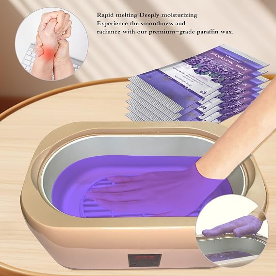 Paraffin Wax Refills, 12 PackParaffin Wax for Hands and Feet, Hot Melt Paraffin Wax Blocks for Paraffin Bath, Lavender Scent + Dry Flowers, Relieves Muscle Fatigue Nourishes Dry Skin