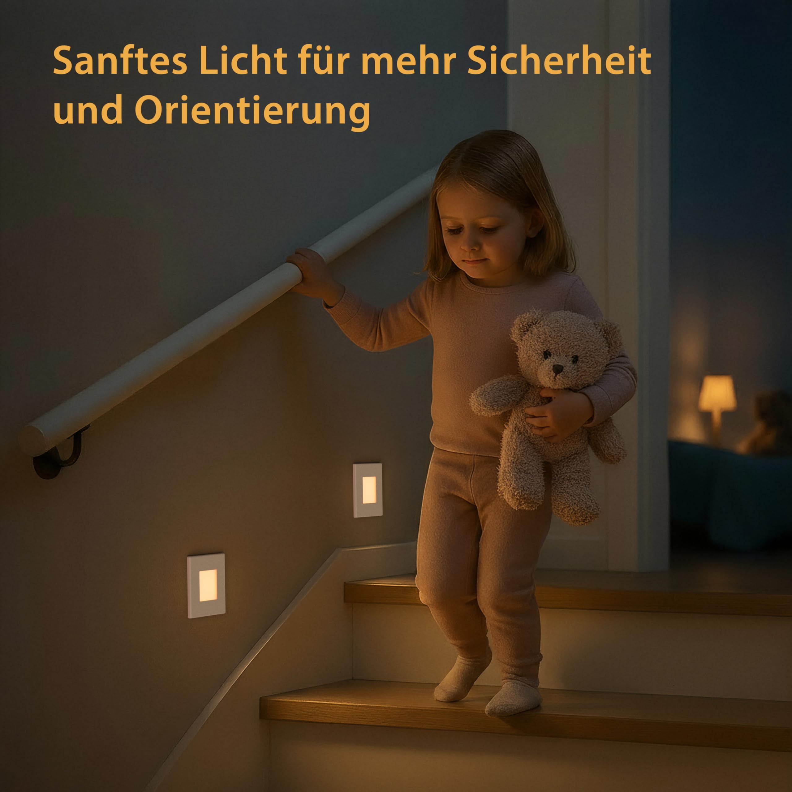 ledscom.de 12x LED Treppenlicht/Wandeinbauleuchte FEMA für innen und außen, eckig, 80 x 80mm, warmweiß