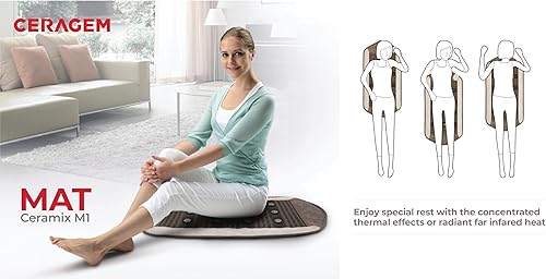 Miniatura 3 de CERATONIC MAT (Ceramix Ml)  Tapete portátil de terapia de calor infrarrojo lejano con microbolas ceratónicas para aliviar el dolor, mejorar el sueño