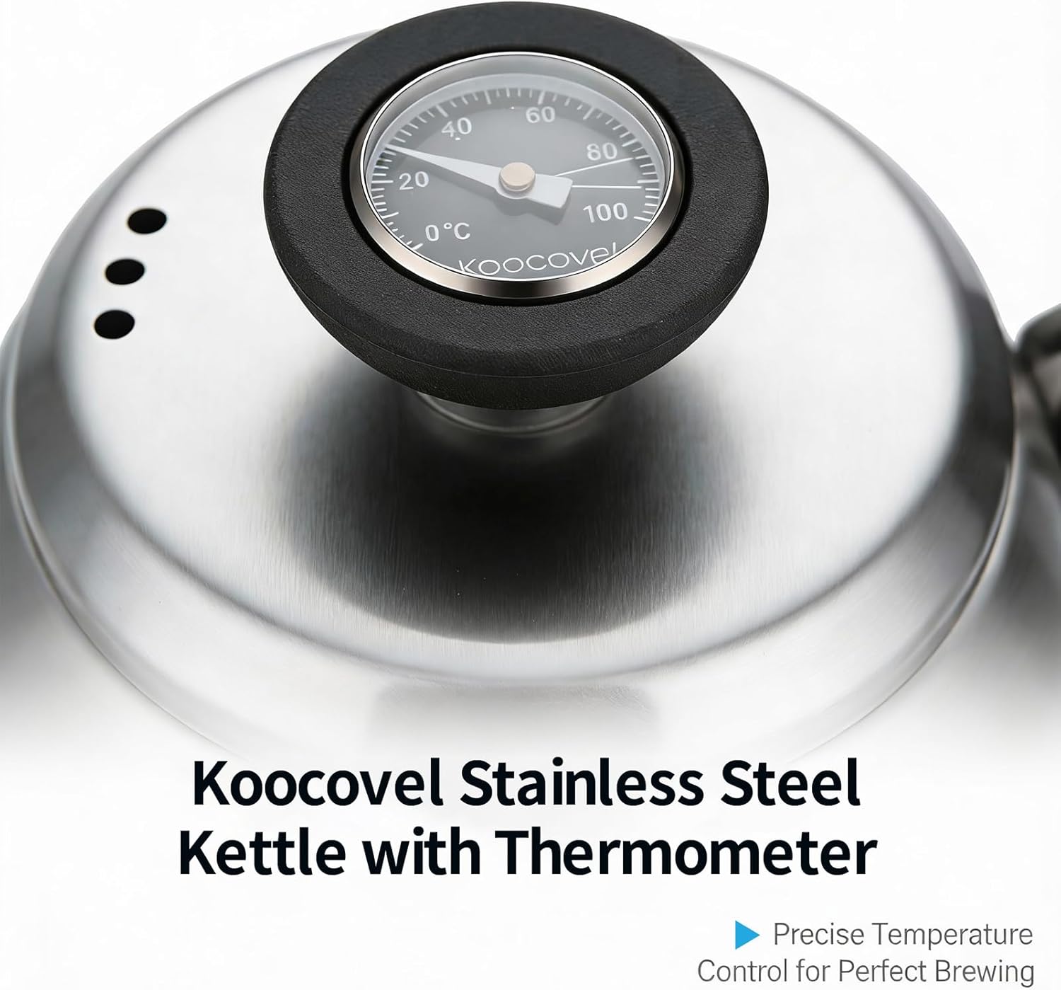 Gooseneck Kettle Stovetop 1.2L (40 oz) with Thermometer & 40 Filters - Stainless Steel Long Spout Tea Kettle for Precision Pour Over Coffee,drip coffee and Tea