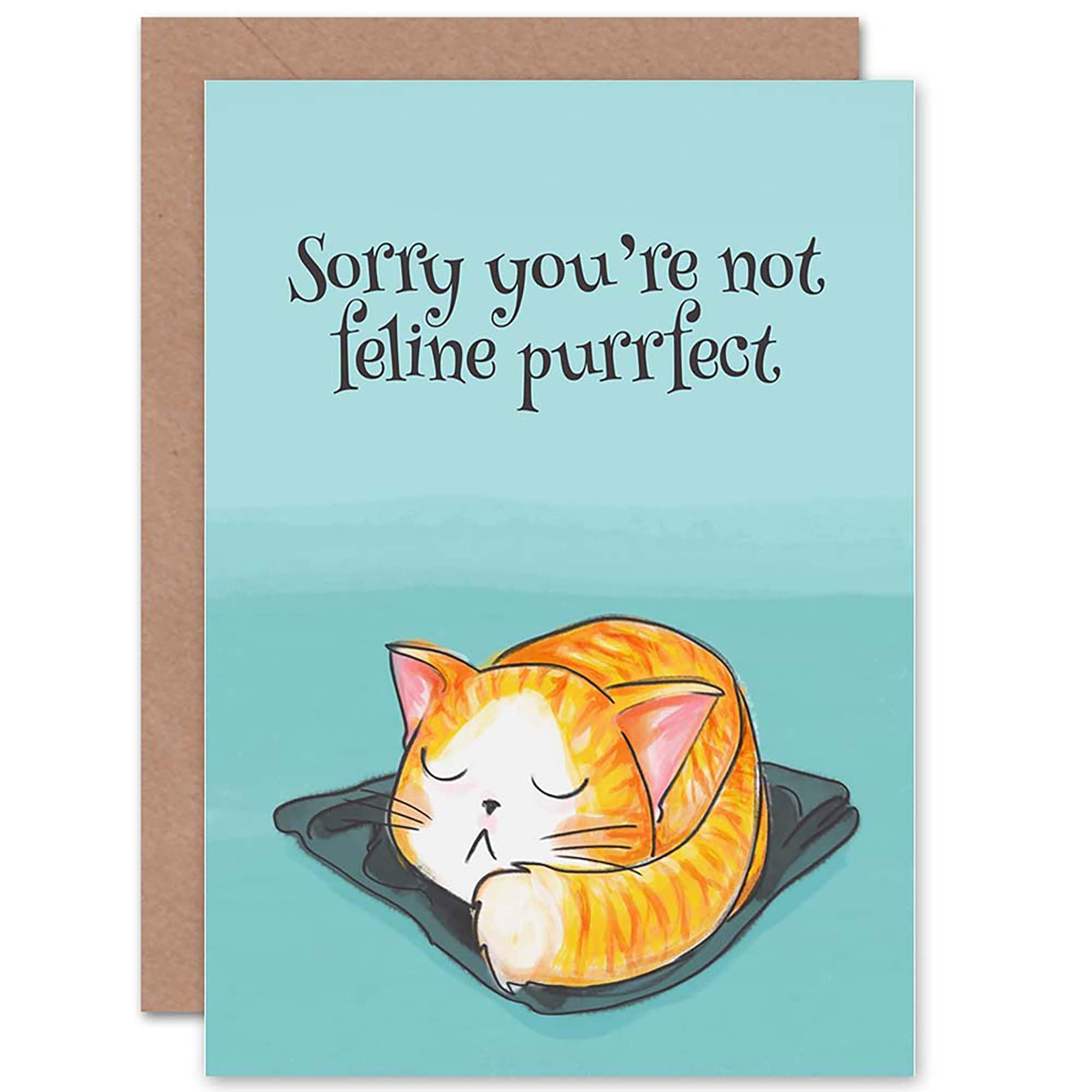 Wee Blue Coo CARD GREETING GET WELL SOON CAT KITTEN FELINE PURRFECT GIFT