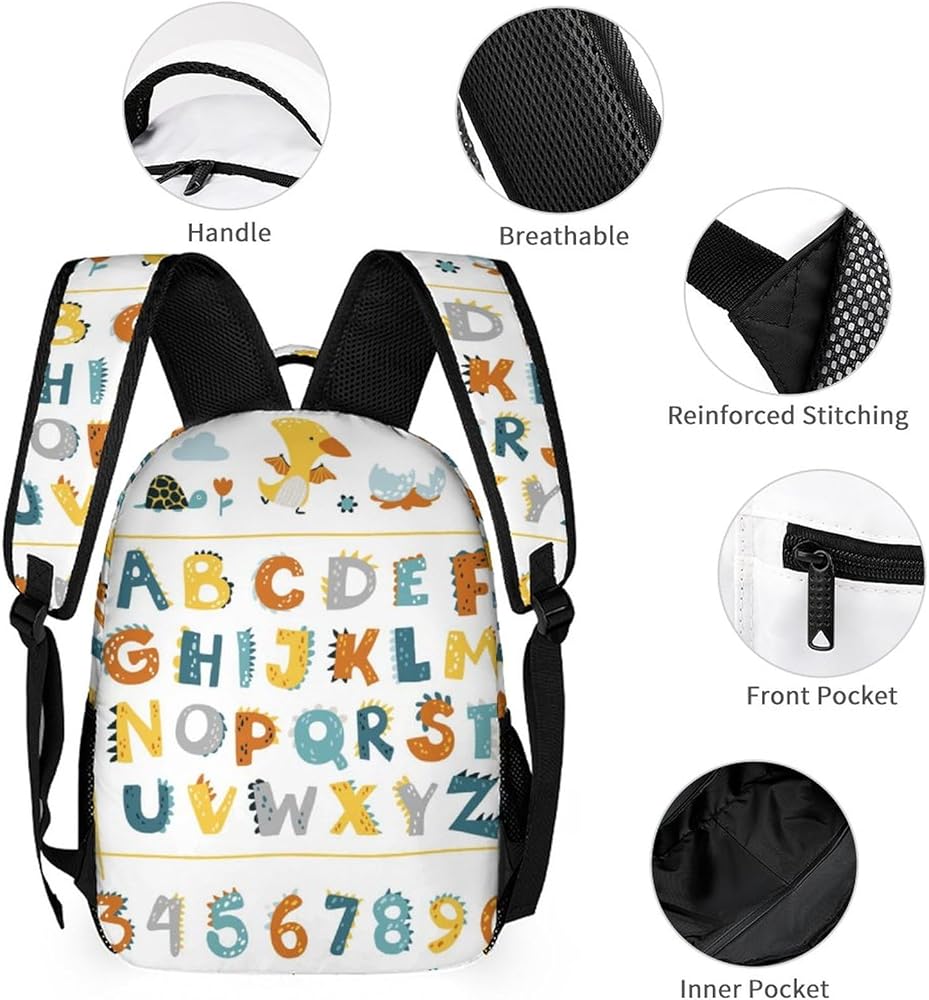 Amazon.com | Niapessel Kids Backpack for School, Alphabet And
