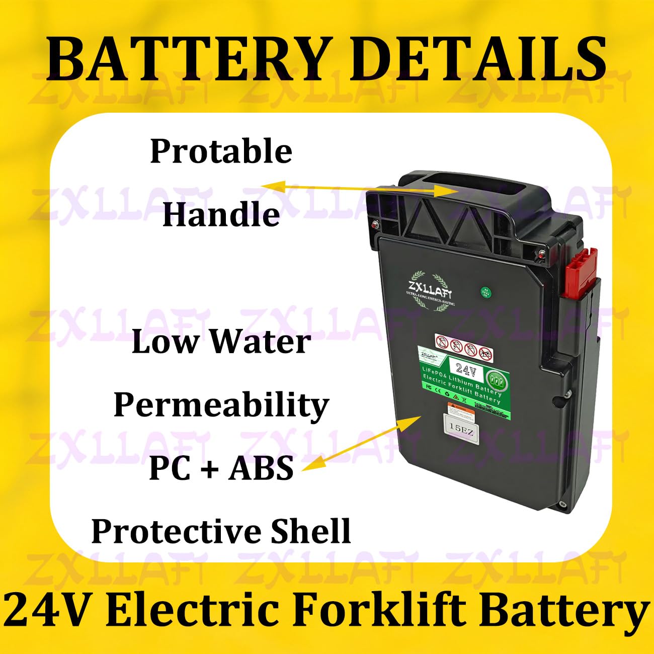 Lithium-Batterie mit CAN-Bus 24 V 20 Ah Batterie Elektro-Gabelhubwagen für EPT15EZ LiFePO4-Austauschbatterien für F5PRO-Teleskoplader mit BMS-Schutzplatine,24v20ah can
