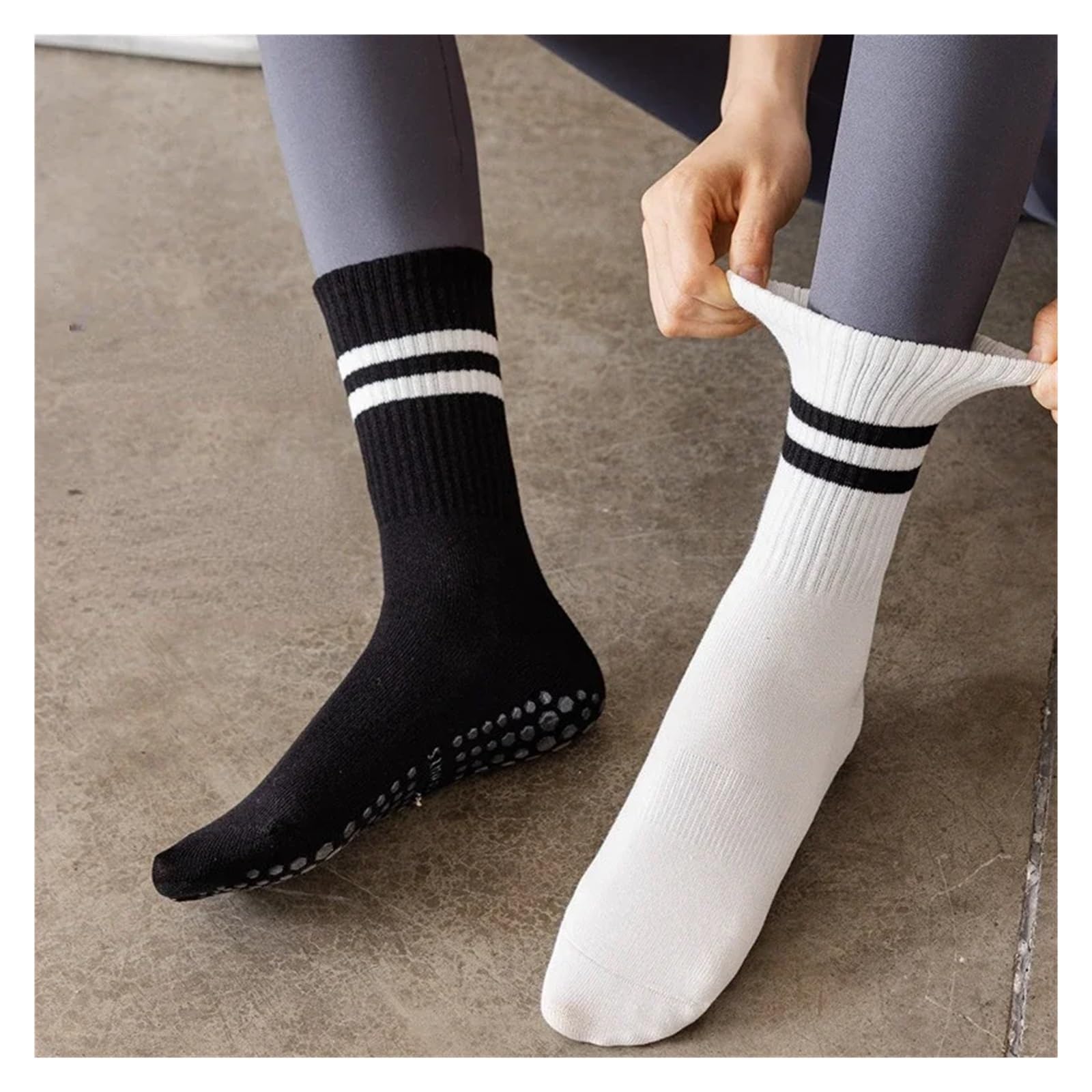 Calcetines Antideslizantes De Yoga For Mujer, Calcetines Interiores De Silicona For Fitness, Calcetines Deportivos For Gimnasio, Suelo, Danza, Pilates Adecuado Para Yoga, Danza, Deportes, Fitness(Dark