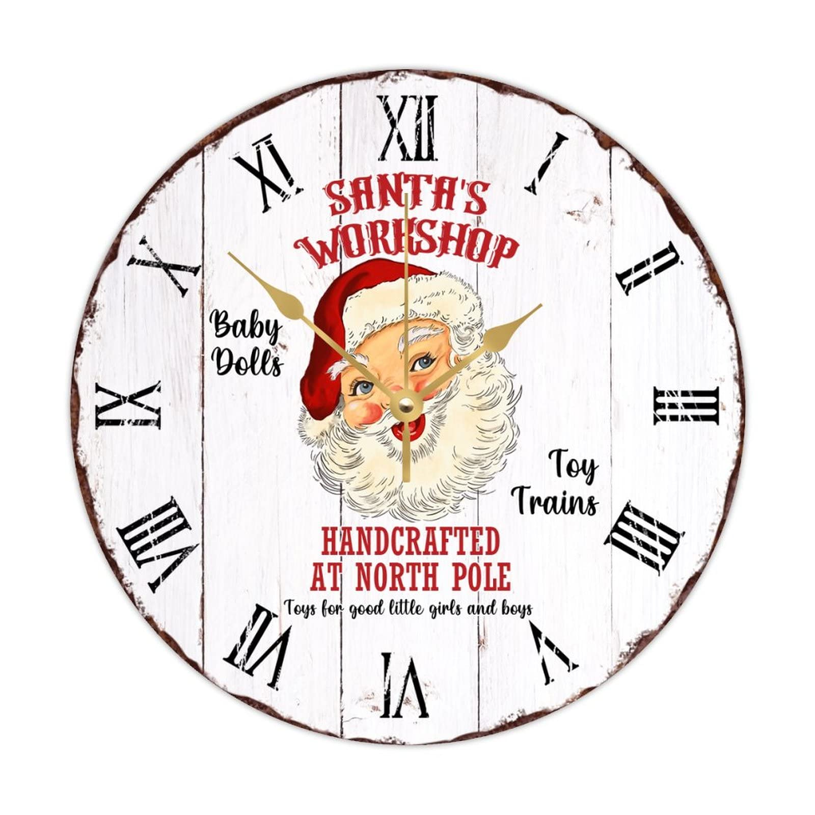 Horloge murale ronde en bois de 38 cm pour décorer votre salon cet hiver