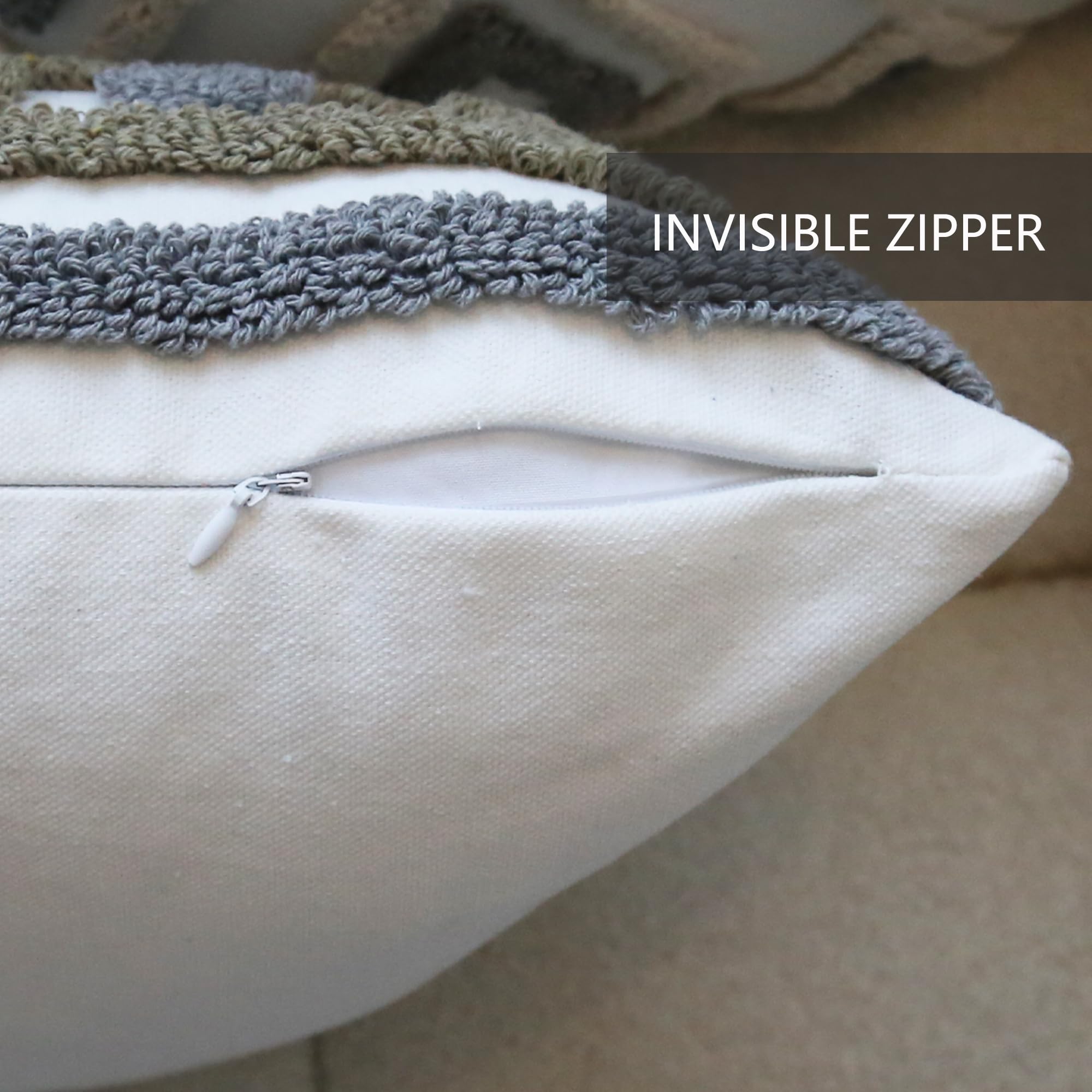 2 federe per cuscini ricamate in stile bohémien, bianco, grigio, marrone, per divano, casa colonica, lussuose federe per cuscini in stile shabby bohémien, 45 x 45 cm