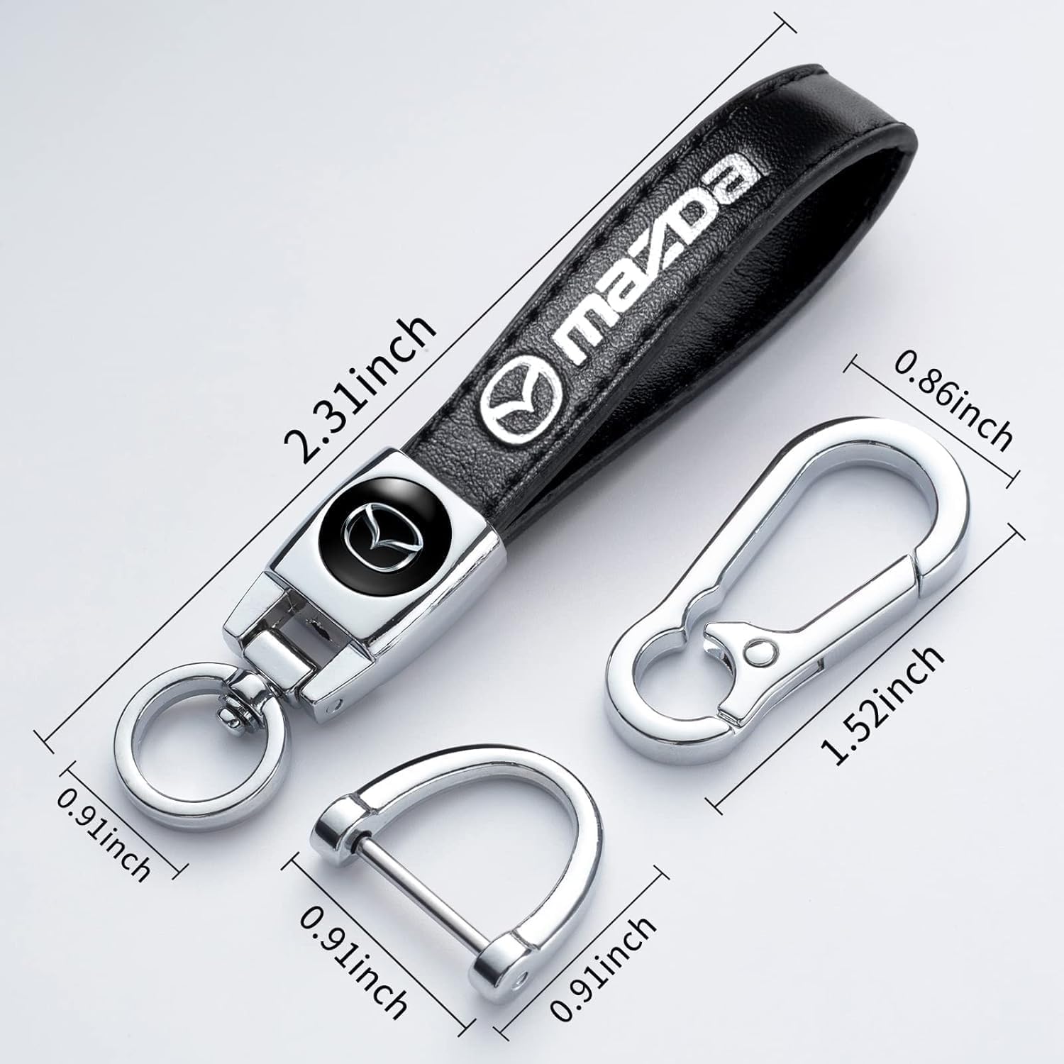 Leather Car Keychains,Keychain Ring Accessories,for Mazda CX-3 CX-5 RX-7/RX-8 MX-5 Series Car Home Gifts Keyrings Red - Image 2