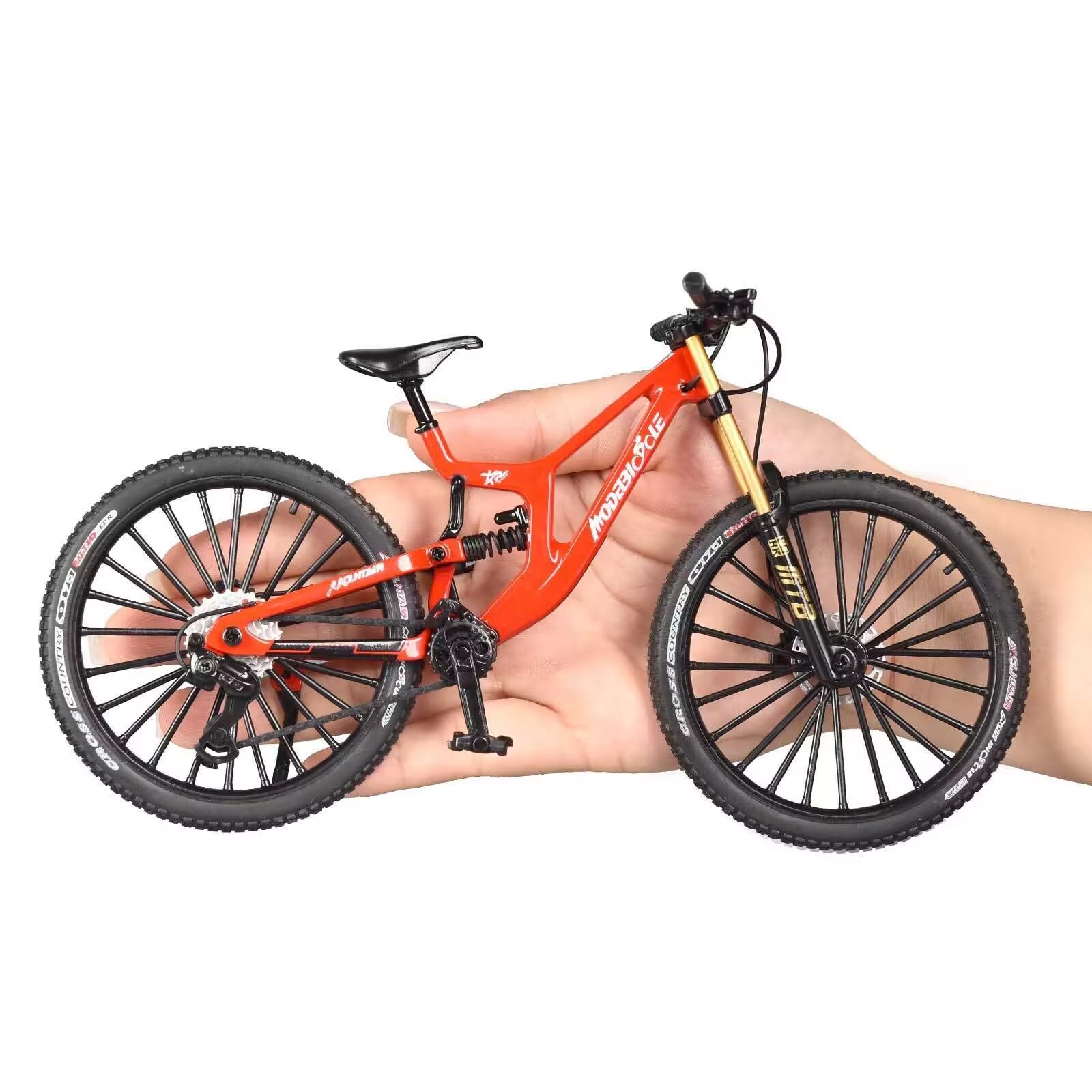 Generisch Modelo de bicicleta de dedo, modelo de bicicleta de montaña 1:10, modelo de dedo de bicicleta de montaña, adornos en miniatura, miniatura para bicicleta de montaña, modelo de bicicleta de