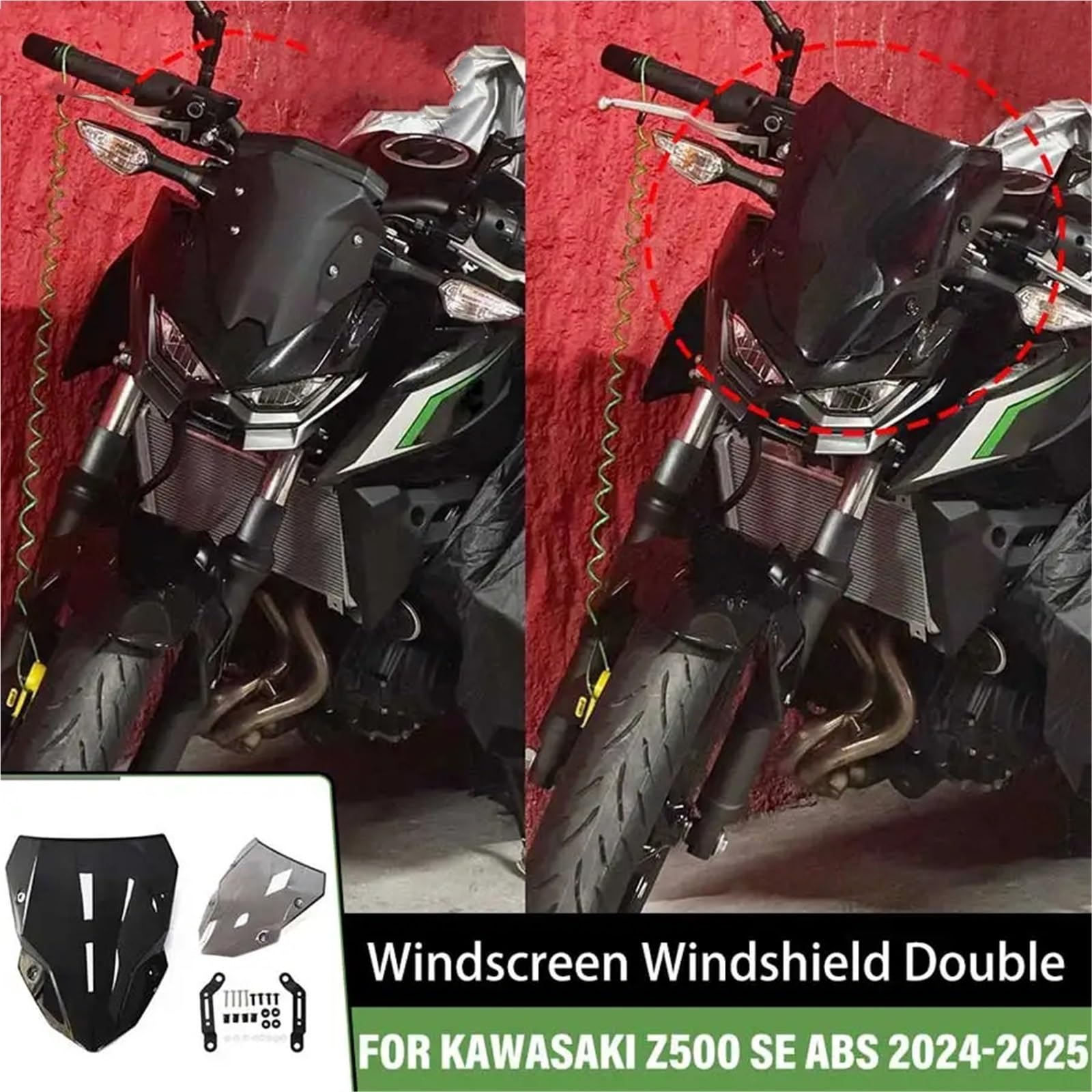 Amazon | カワサキ Z 500 SE Z500 SE ABS 2024 2025 用ウインド