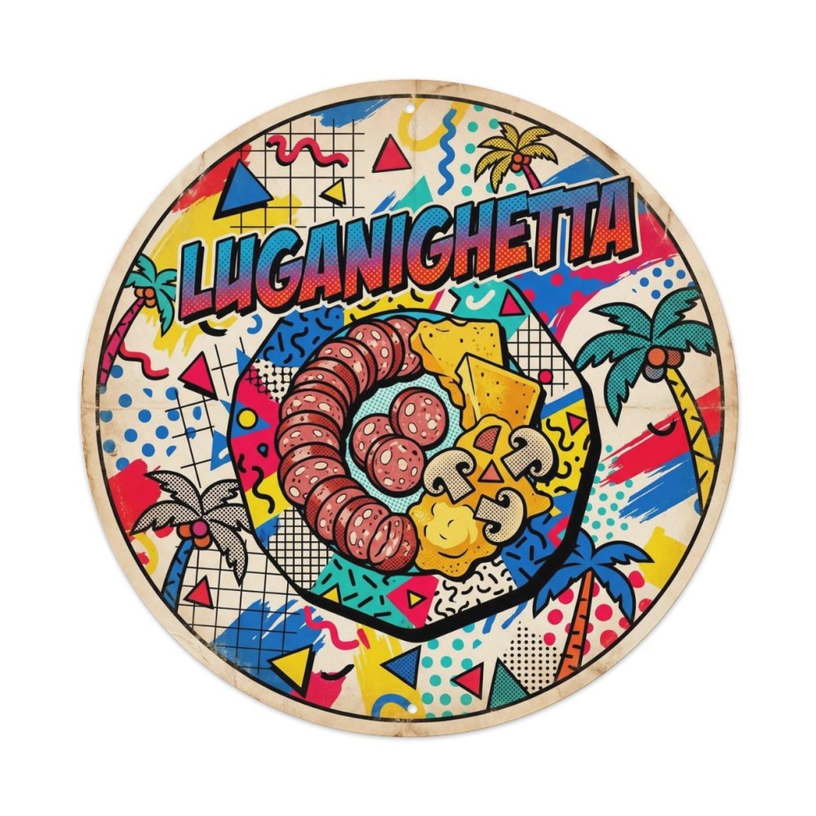 Swiss Luganighetta Regional Culinary Heritage Metal Tin Sign