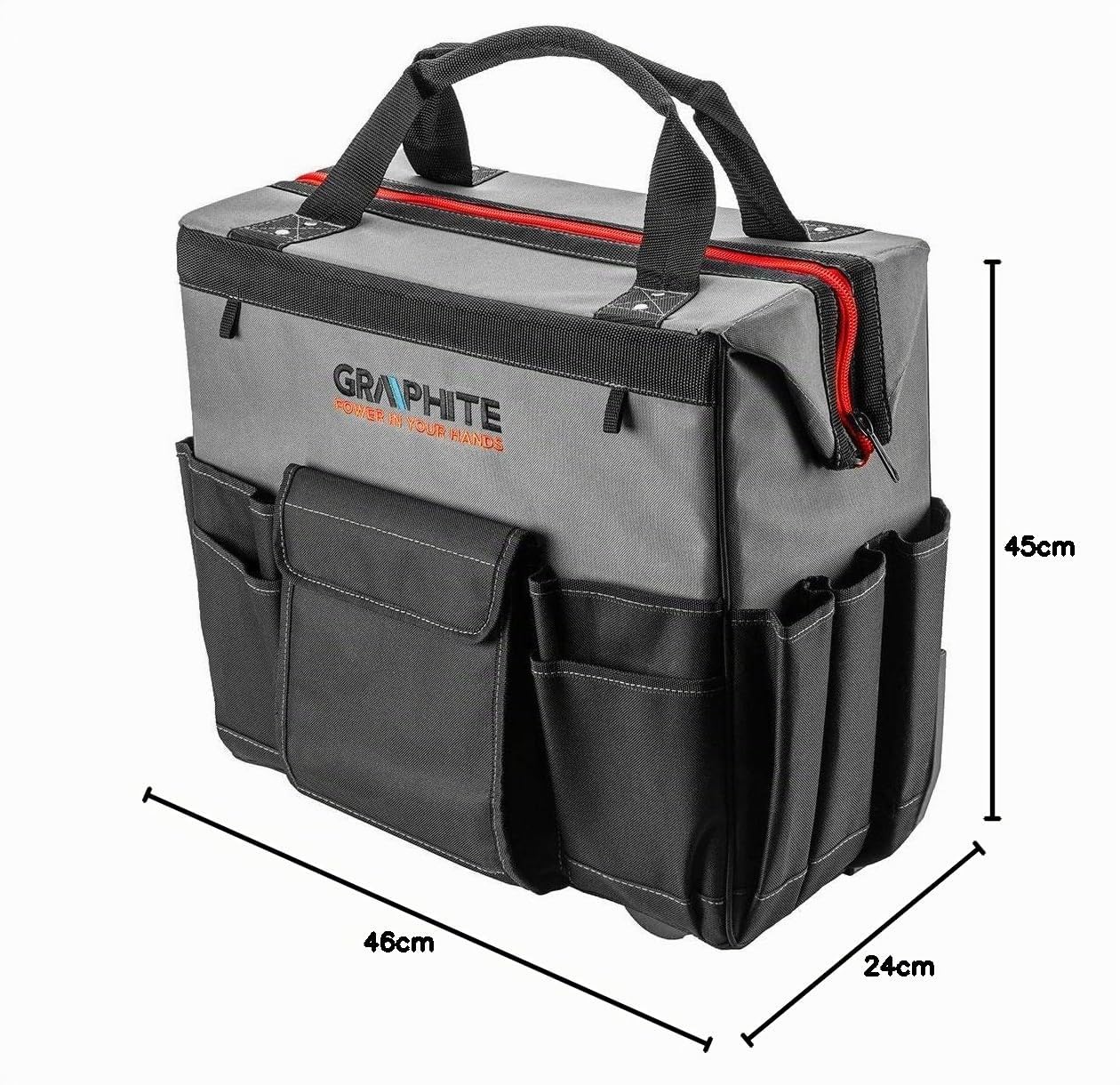 Lot de 2 sacs à outils à roulettes en graphite pour technicien + sac de transport pour outils électriques