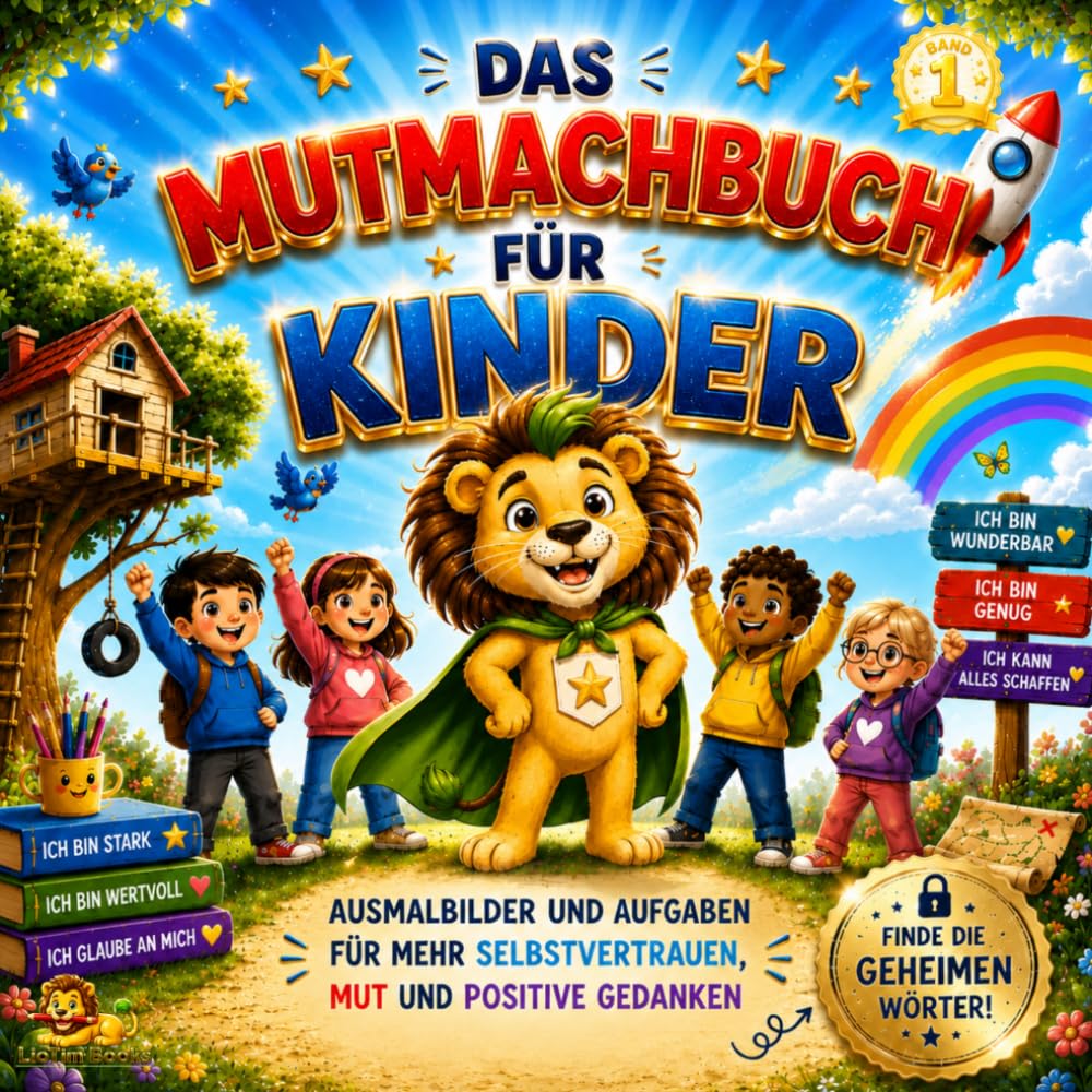 Das Mutmachbuch für Kinder: 30 Ausmalbilder und Aufgaben für mehr Selbstvertrauen, Mut und positive Gedanken (Lios offizieller Geheimclub)