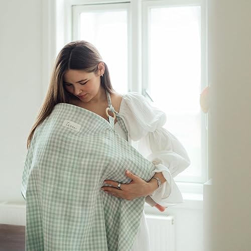 Miniatura 10 de TISU - Funda de lactancia para lactancia materna y bombeo  Funda de cochecito de asiento de automóvil multiusos  Algodón de muselina suave