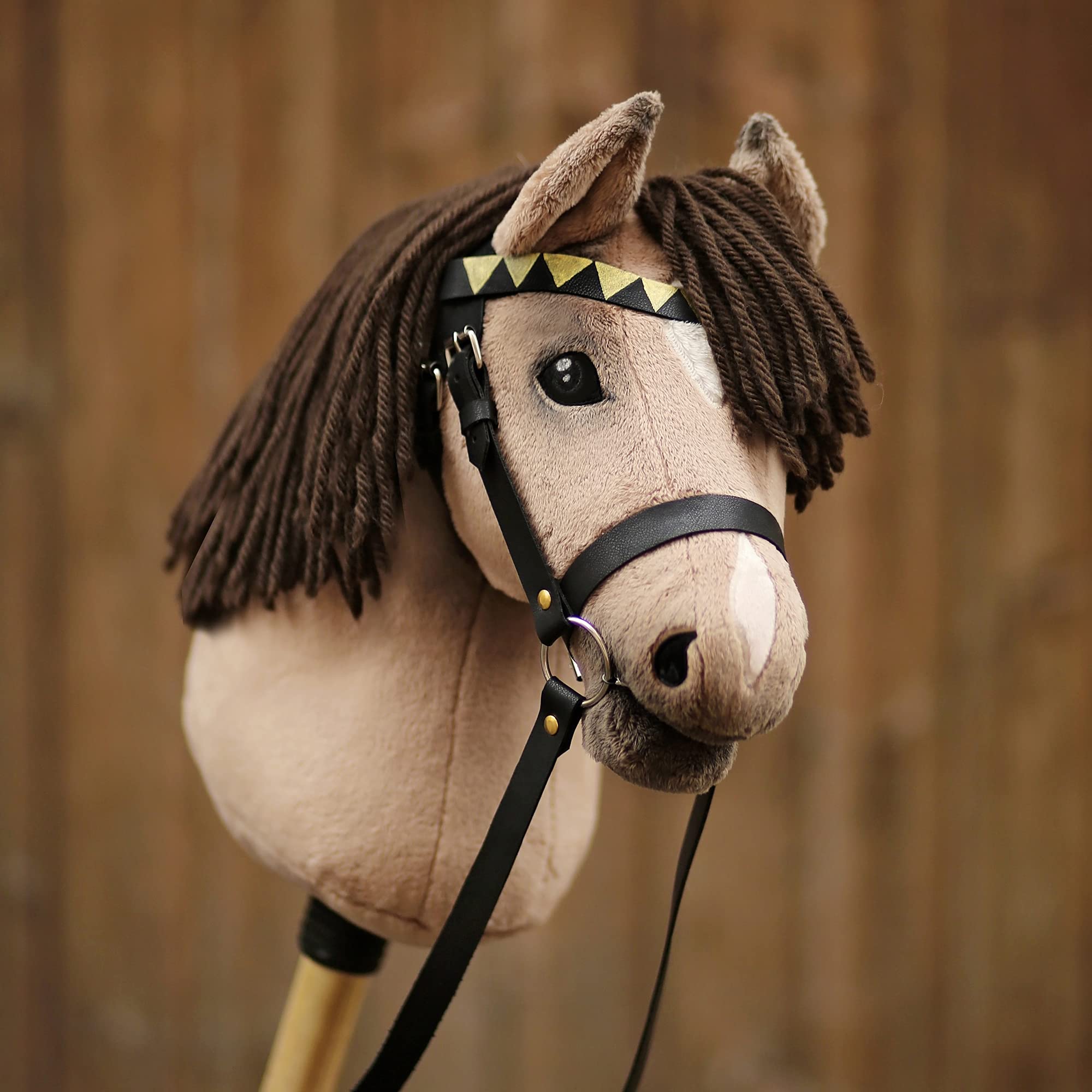 Hobby Horse Trense basteln: juego de materiales con piel sintética en negro (instrucciones se venden por separado)