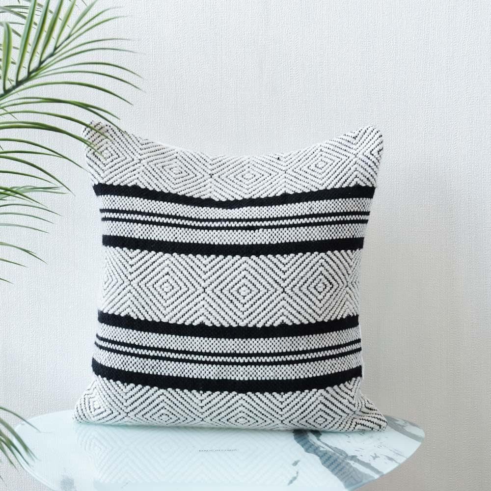 Danube Home Outdoor Woven Cushion | Patio Throw Pillow Summer Spring Garden Farmhouse Décor Outdoor Furniture | Decorative Pillows For Outdoor Seating Chair Sofa Swings Gazebo 45X45Cm-Chevron