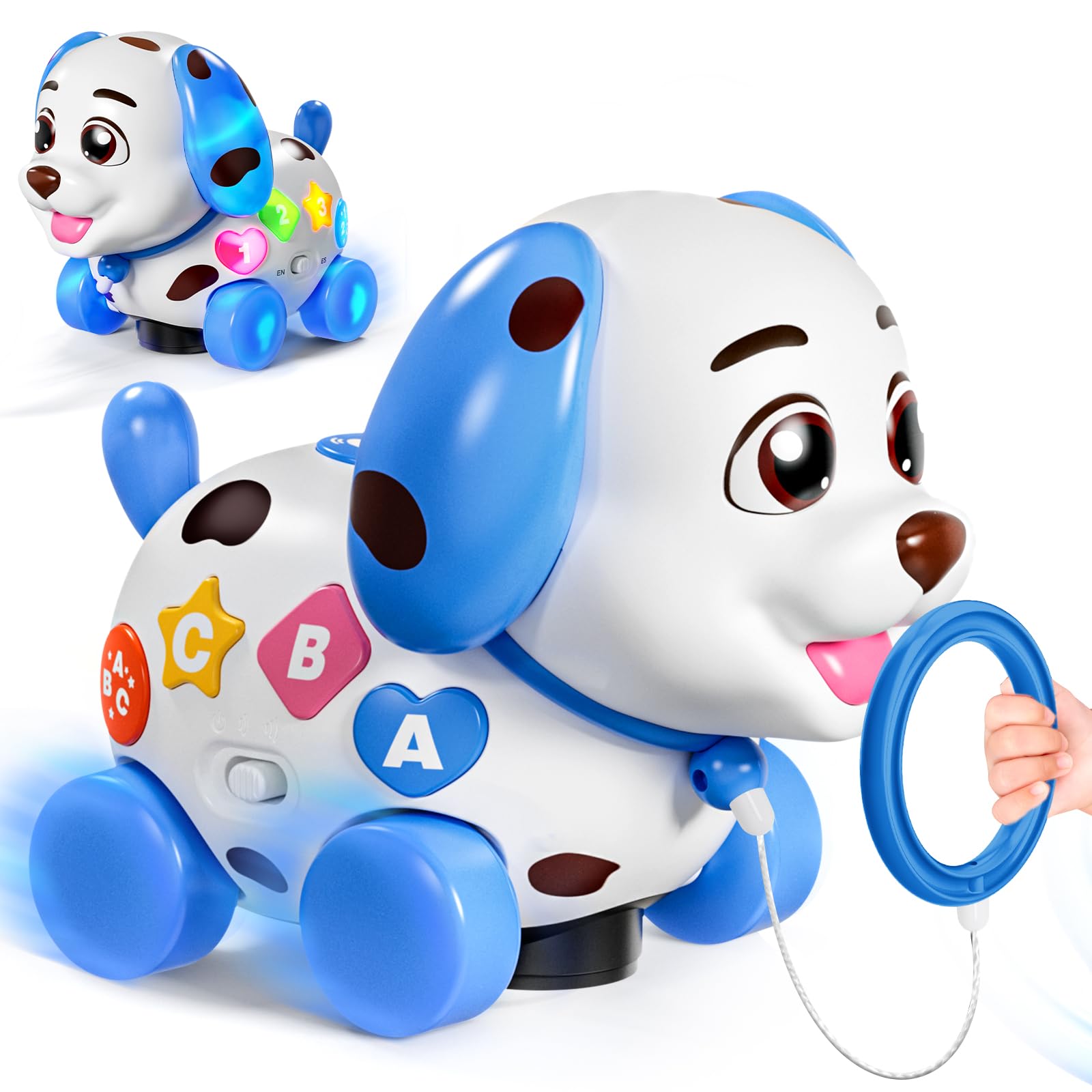 Musical Puppy Toys for 1 Year Old Boy Gift, Crawling and Walking Baby Toy 6-9-12-18 Month, Birthday Gift for 1 Year Old Boy Girl, Bilingual Infant