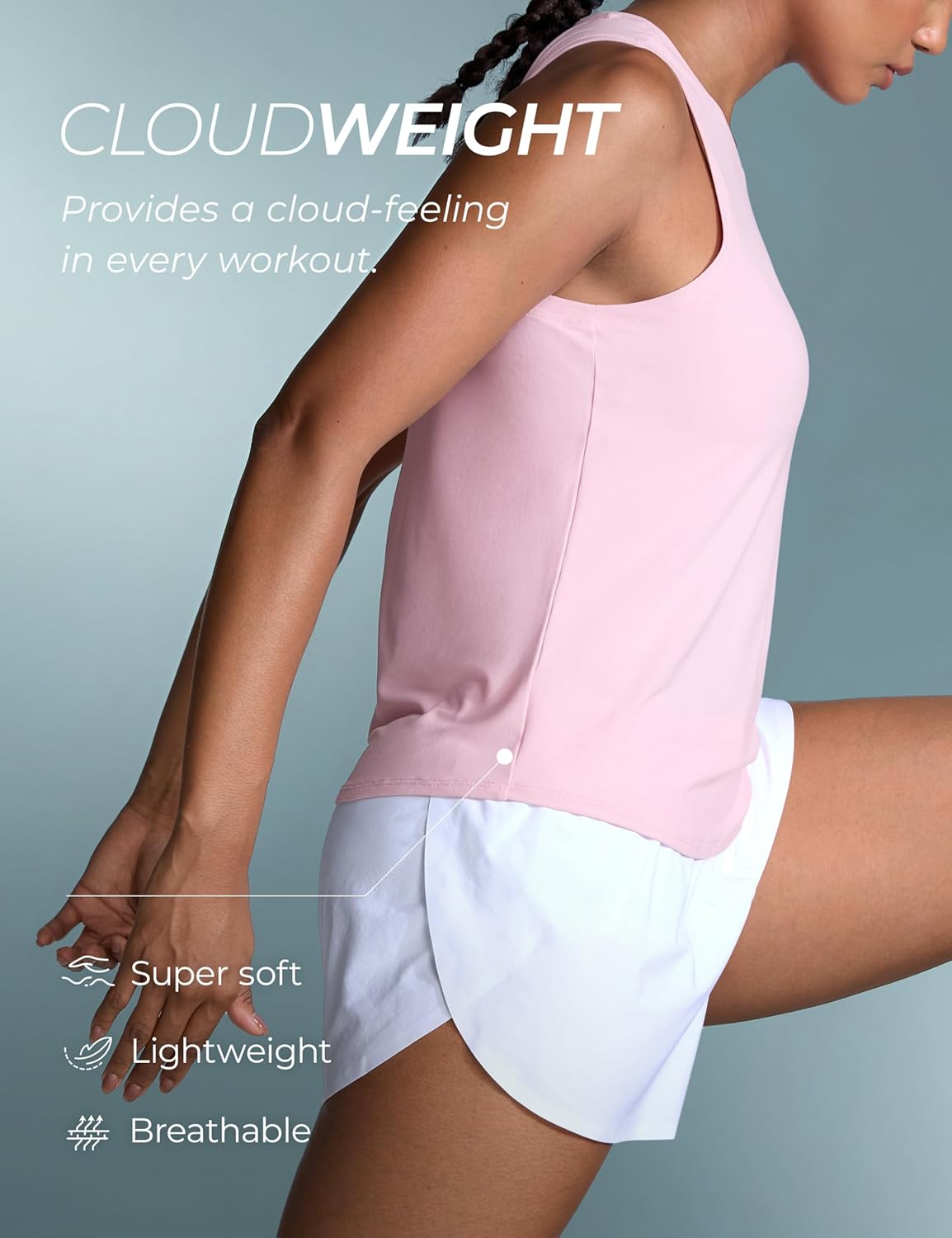 CRZ YOGA Cloudweight Open Back Workout Tops for Women Lightweight High Neck Athletic Gym Tank Soft Running Sleeveless Shirts - Image 5