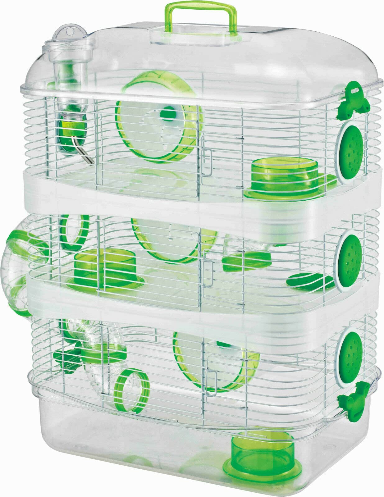Mcage Jaula para Ratones de 3 Niveles sólidos para hámster, roedores, Gerbil, ratón, Transparente