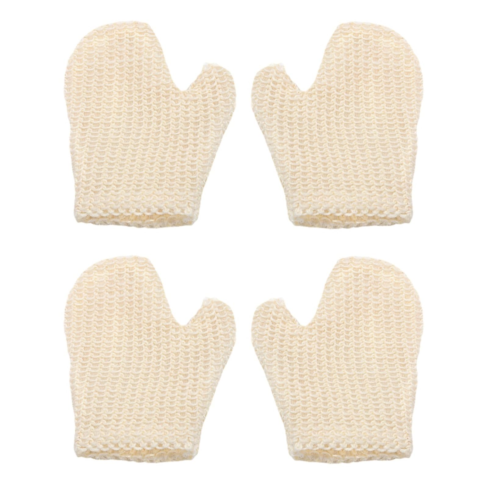 ABOOFAN 4 Piezas Guantes De Baño De Sisal Guantes Exfoliantes Toallas De Bebe Depurador Facial Manopla De Baño Exfoliante Decoración Del Coche Perder Paño De Limpieza Escarchado