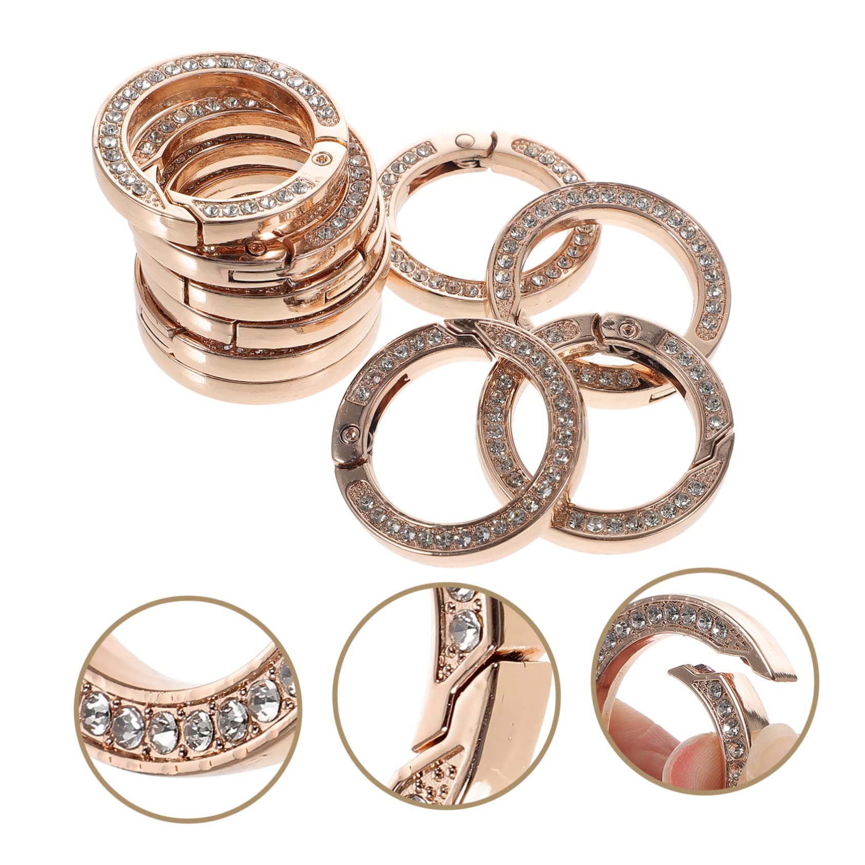 EXCEART 30piezas Conectores De Metal Para Bolsos Anillos Metálicos Reutilizables Para Accesorios De Sastre y Hebillas De Aleación Para Correas De Bolsos y Llaveros