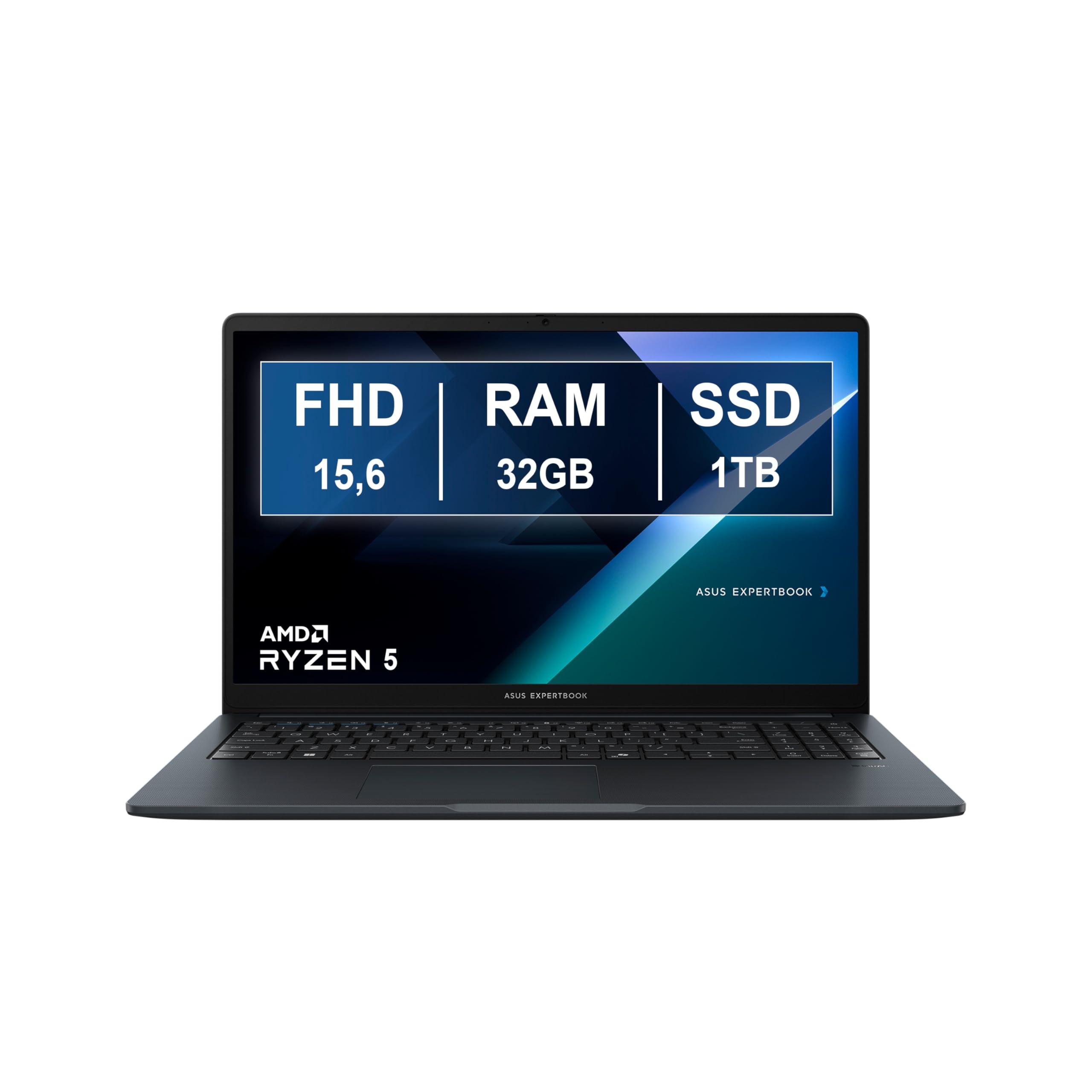 ASUS Notebook ExpertBook 15,6" AMD Ryzen 5 R5-150 14ª Gen fino a 5GHz, 32GB RAM DDR5, 1TB SSD, Win11 Pro, Tastiera Retroilluminata, QWERTY, Fingerprint