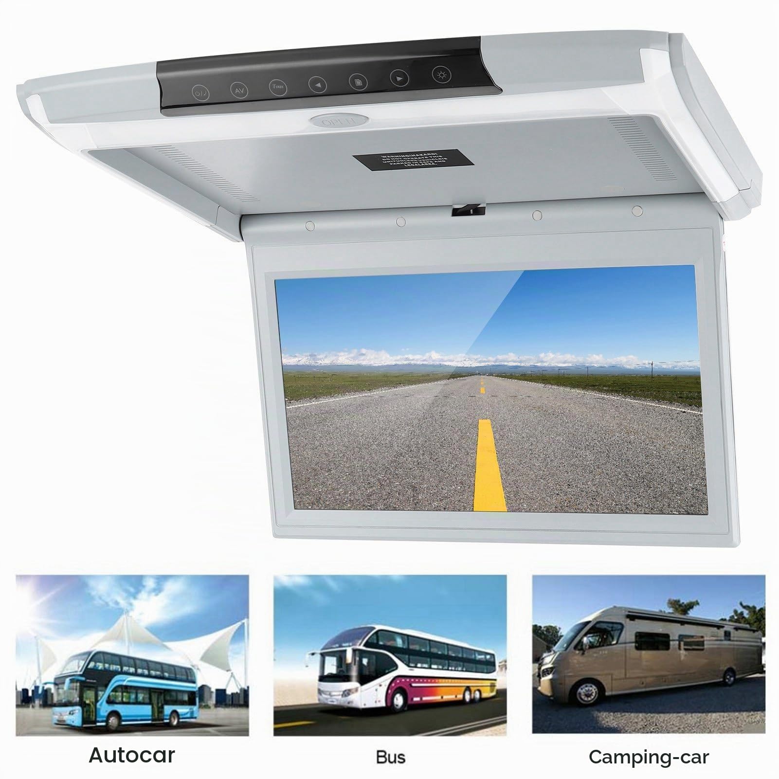 Moniteur de Plafond de Voiture HD 1080p TV MP5 écran D'affichage USB TF FM Télécommande éclairage LED Angle de Vision 16:9