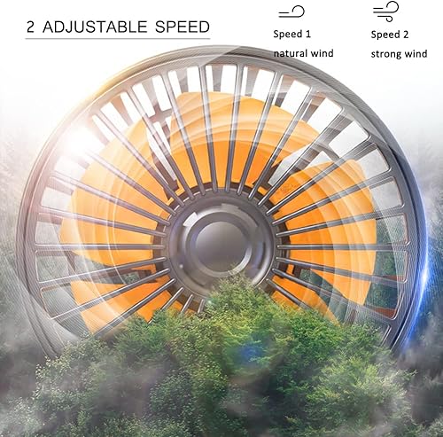 Miniatura 3 de OKAHITA Ventilador de coche de 3 cabezales DC12V, ventilador eléctrico de coche de 2 velocidades con bajo ruido, ventilador de refrigeración para