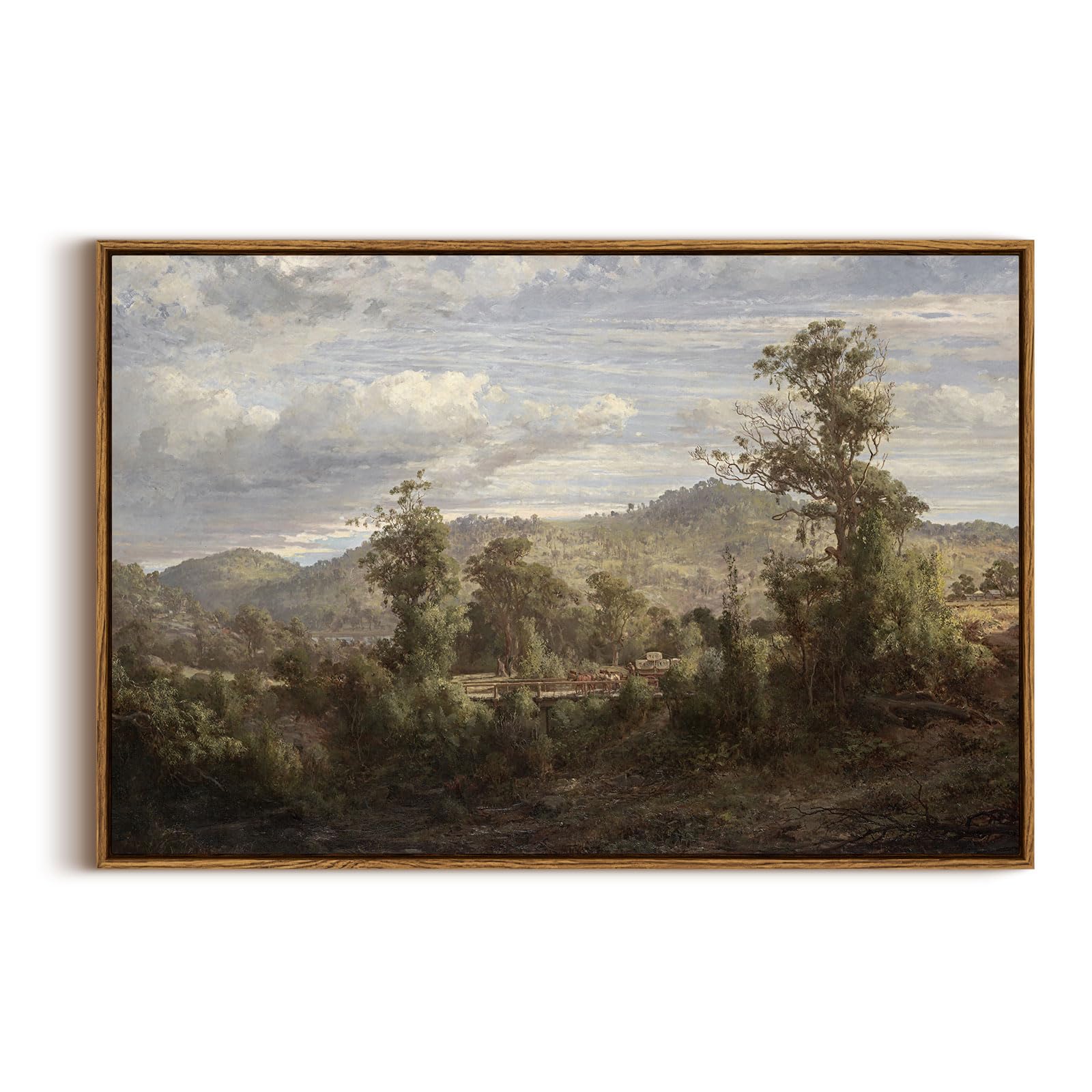 InSimSea Framed Canvas Wall Art Decor, Nature Landscape Paintings Artwork, Large Prints, Vintage Farmhouse Decor, Retro Wall Decoration for Bedroom Living Room Bathroom 20x30in, L1-20X30-A-L1075
