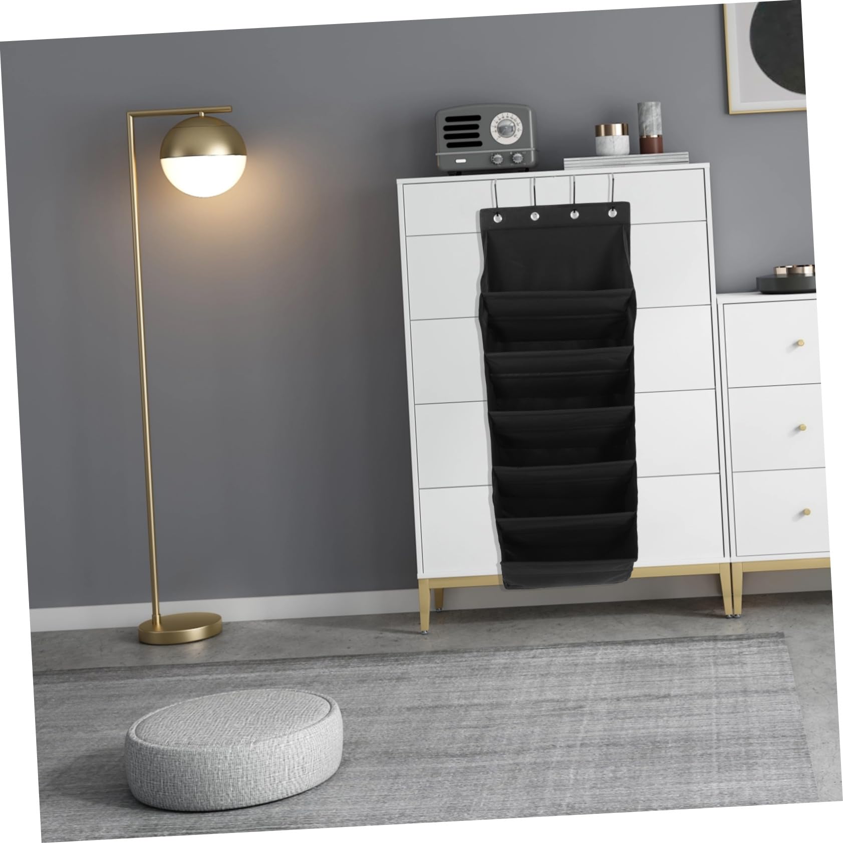 VALICLUD Schuhorganisator Multifunktionaler Hängender aus Supatex Stoff Wandmontage mit Mehreren Taschen Platzsparend für Büro und Küche für Tür und Wand