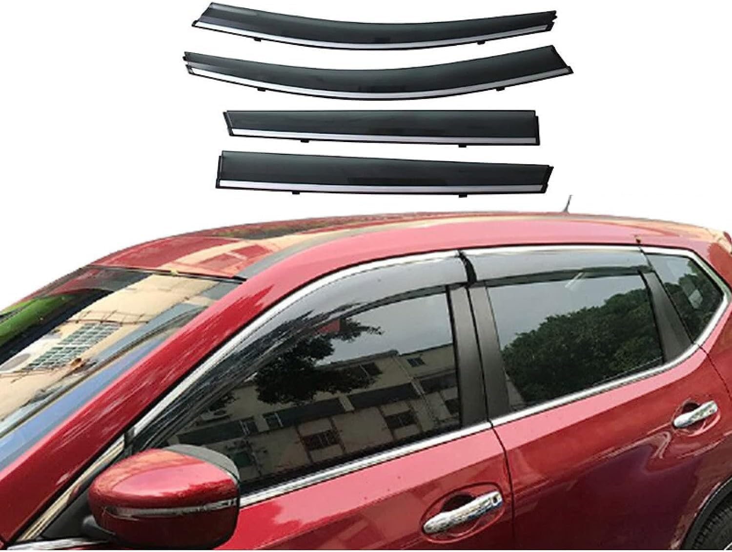 Deflettori d'Aria Antiturbo per Nissan Qashqai J11 2016-2021, Deflettori Aria Auto Deflettore Pioggia Antivento Paravento Antipioggia Frangivento