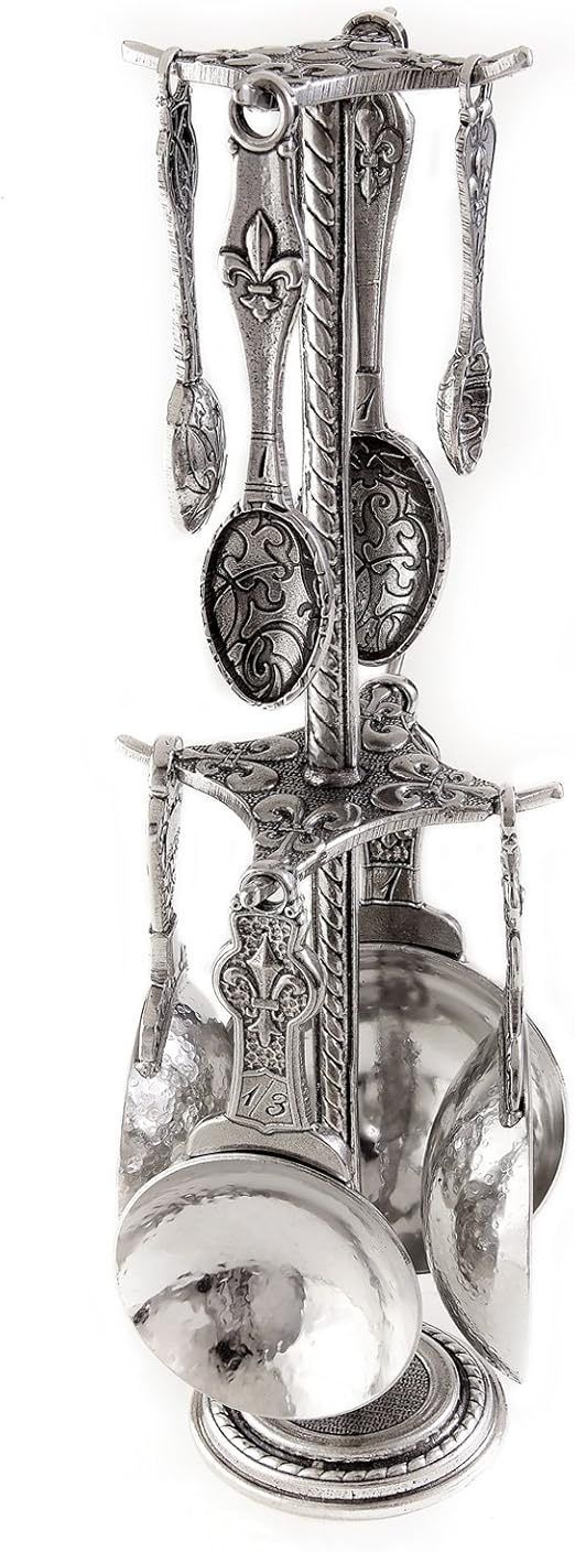 Crosby & Taylor Fleur de Lys Pewter Measuring Cups and Spoons Pewter Superpost Set