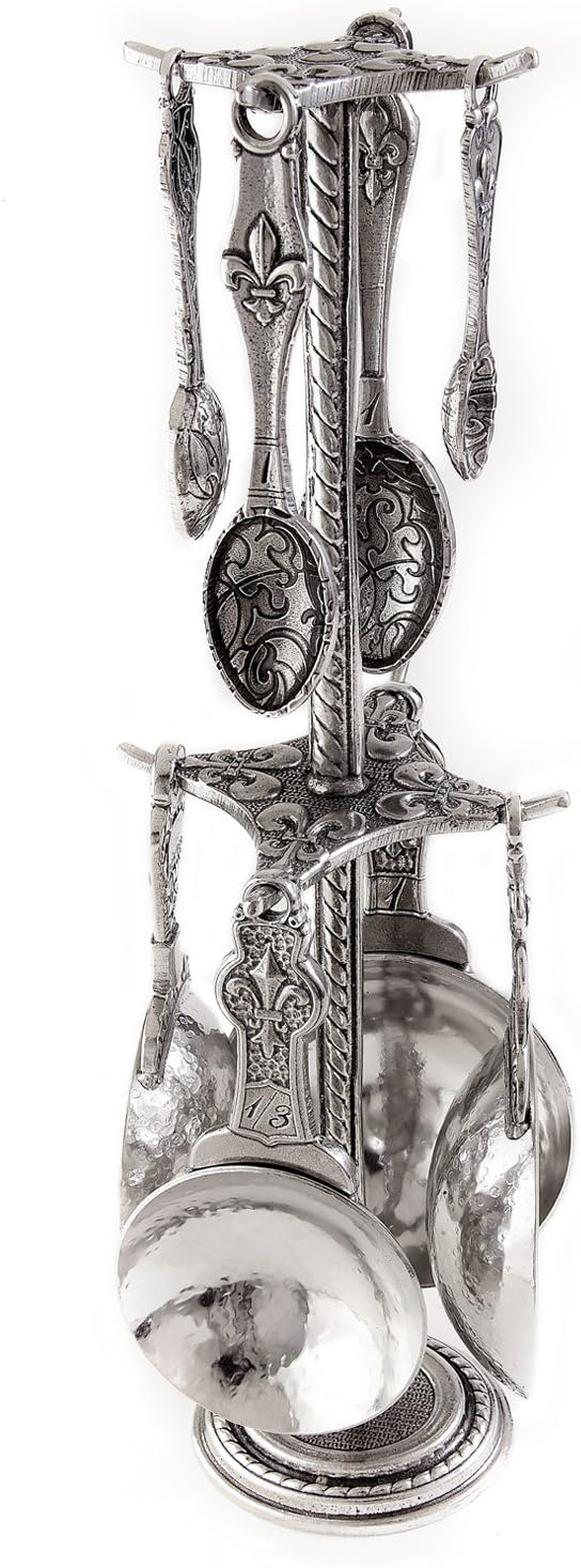 Crosby & Taylor Fleur de Lys Pewter Measuring Cups and Spoons Pewter Superpost Set