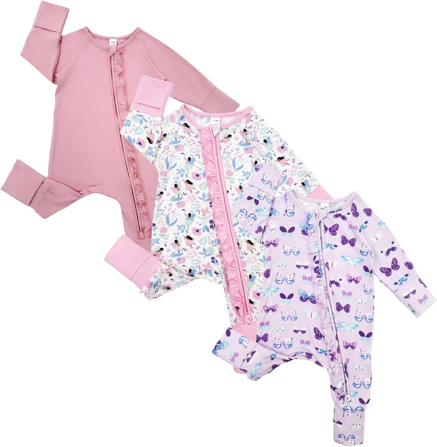 Bow Dream Baby Girl Clothing Footies Bamboo Rayon Baby Girl Clothes Baby Romper Jumpsuit Newborn-24 Months