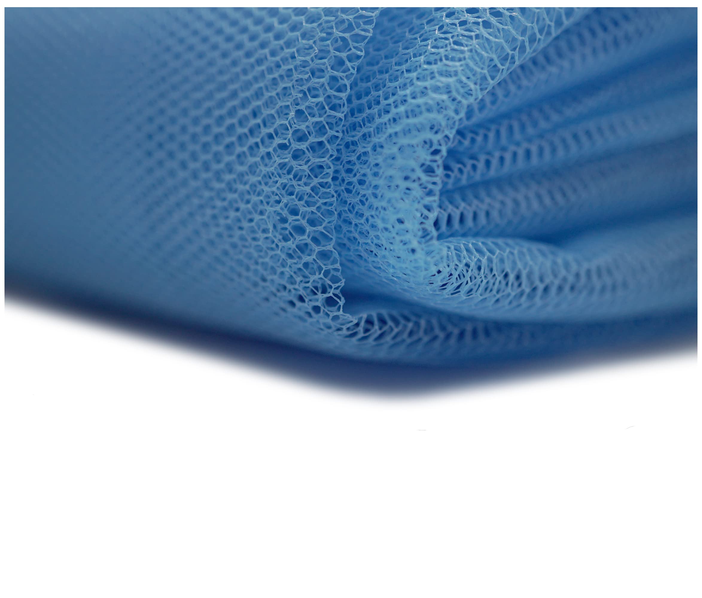 Sheer Dress Net Mesh Fabric Tutu Tulle Mesh Dancewear Stiff Flare Free Nylon Wedding Bridal Veil Material 150cm Wide (4000 x 150cm / 1575" x 60", Powder Blue)